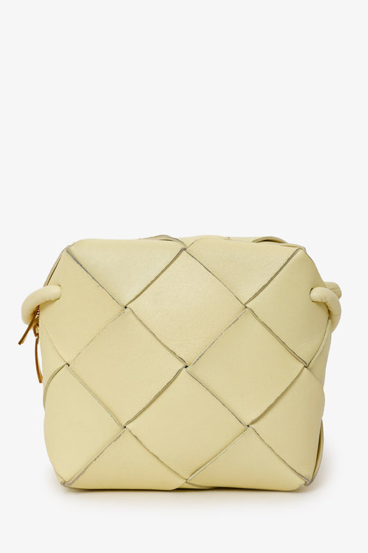 Bottega Veneta Pale Yellow Cassette Camera Crossbody