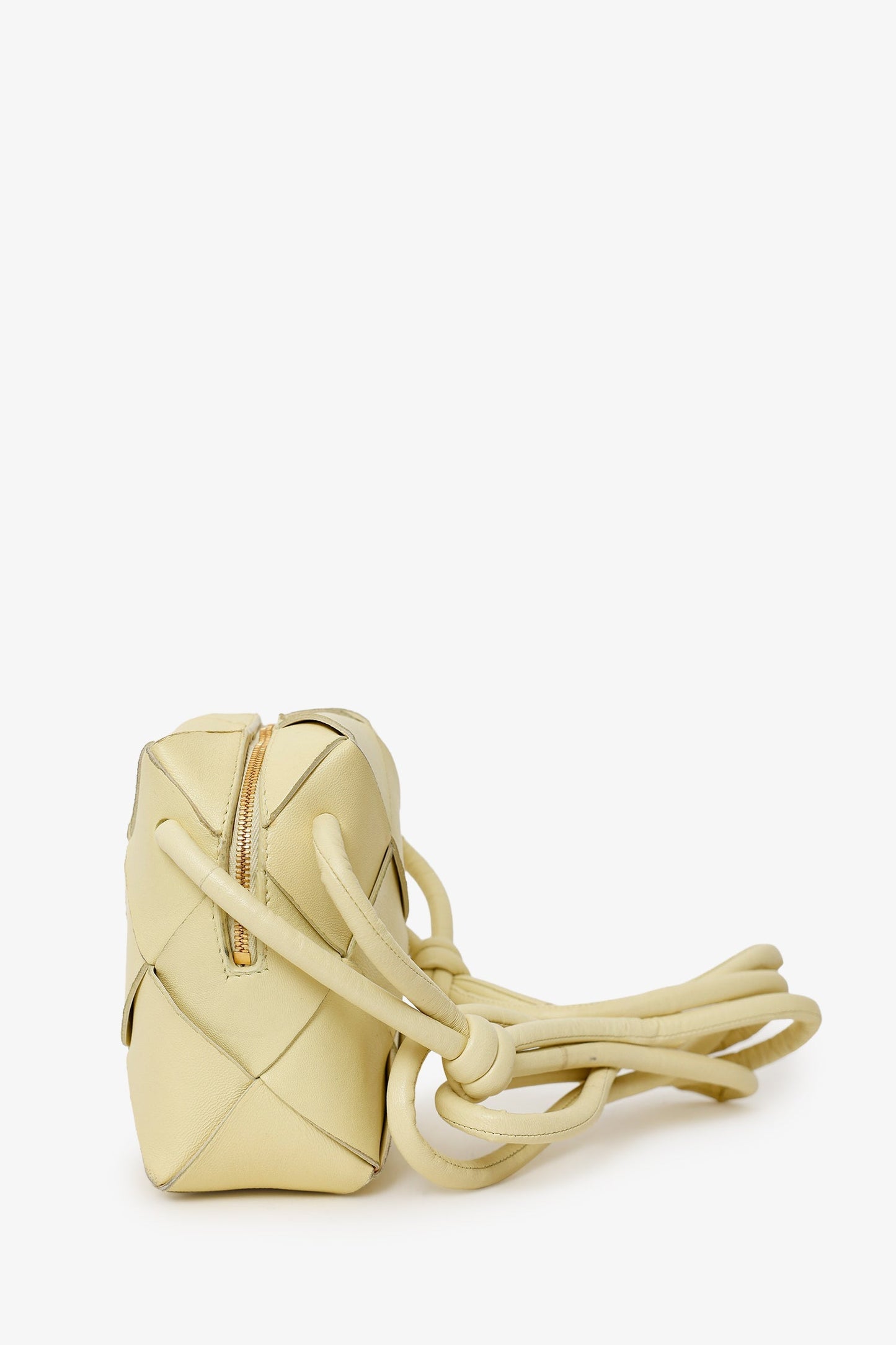 Bottega Veneta Pale Yellow Cassette Camera Crossbody