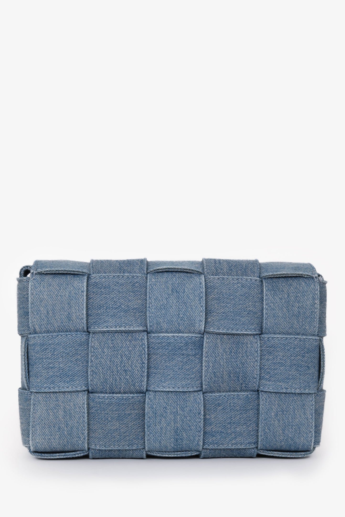 Bottega Veneta Blue Denim Intrecciato Cassette Crossbody Bag
