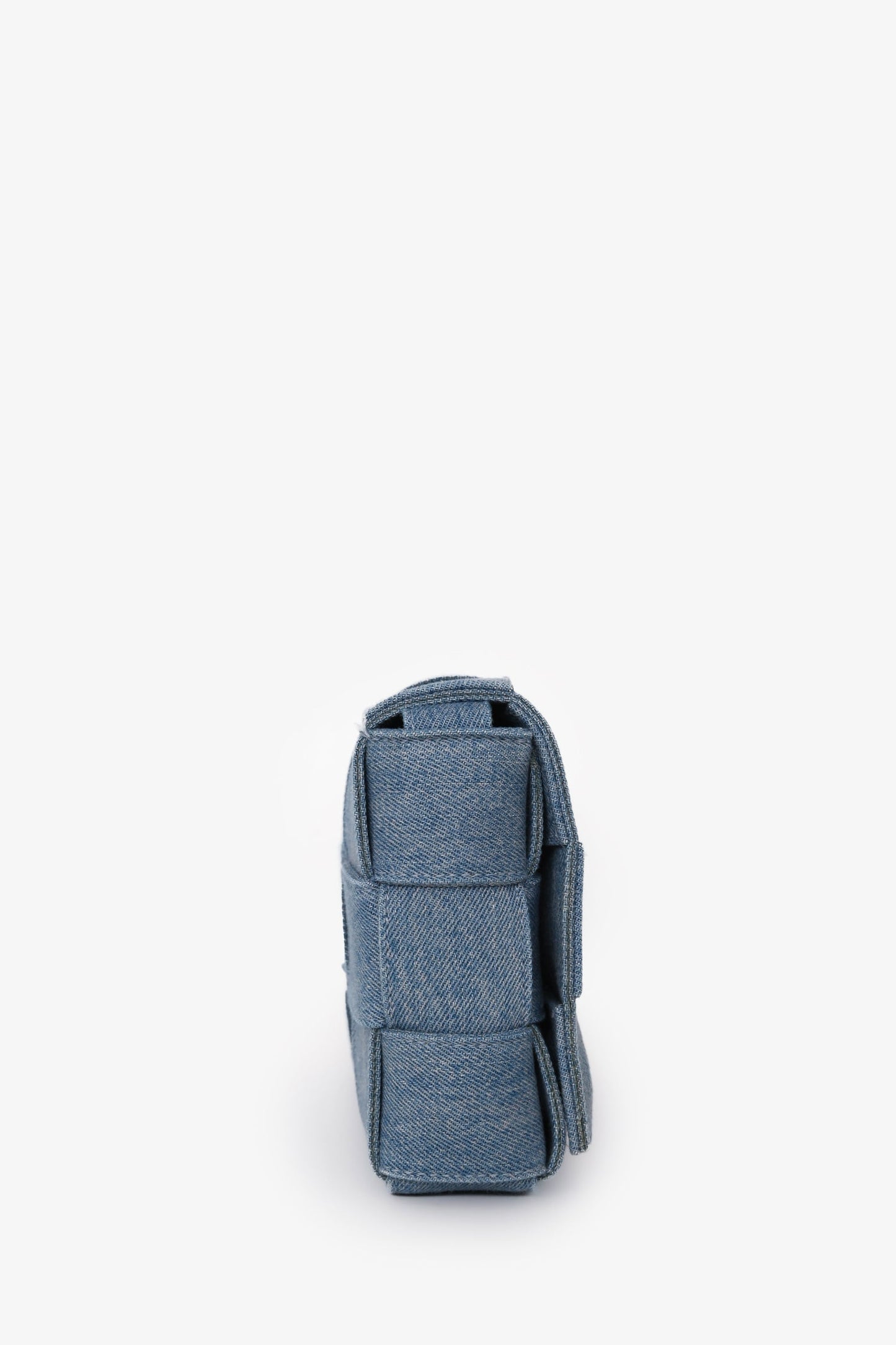 Bottega Veneta Blue Denim Intrecciato Cassette Crossbody Bag