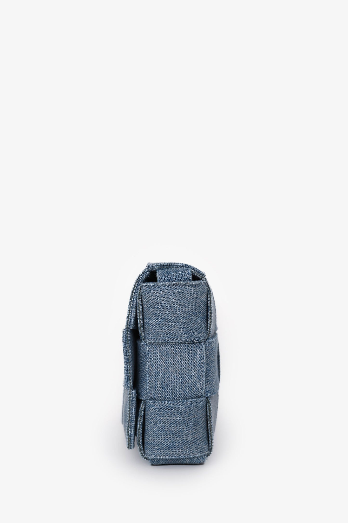 Bottega Veneta Blue Denim Intrecciato Cassette Crossbody Bag