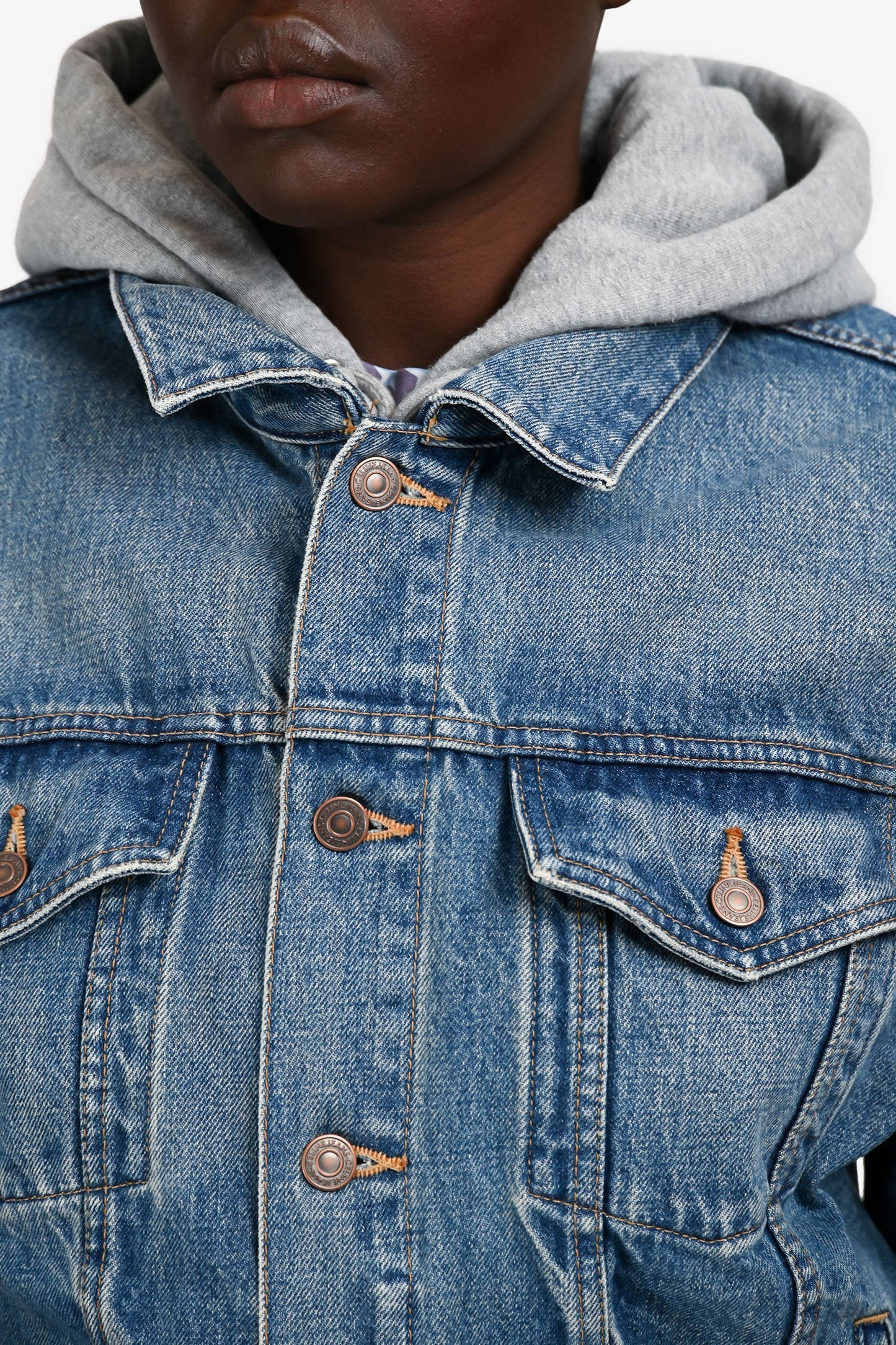 Celine Blue/Grey Denim Hoodie Jacket Size M