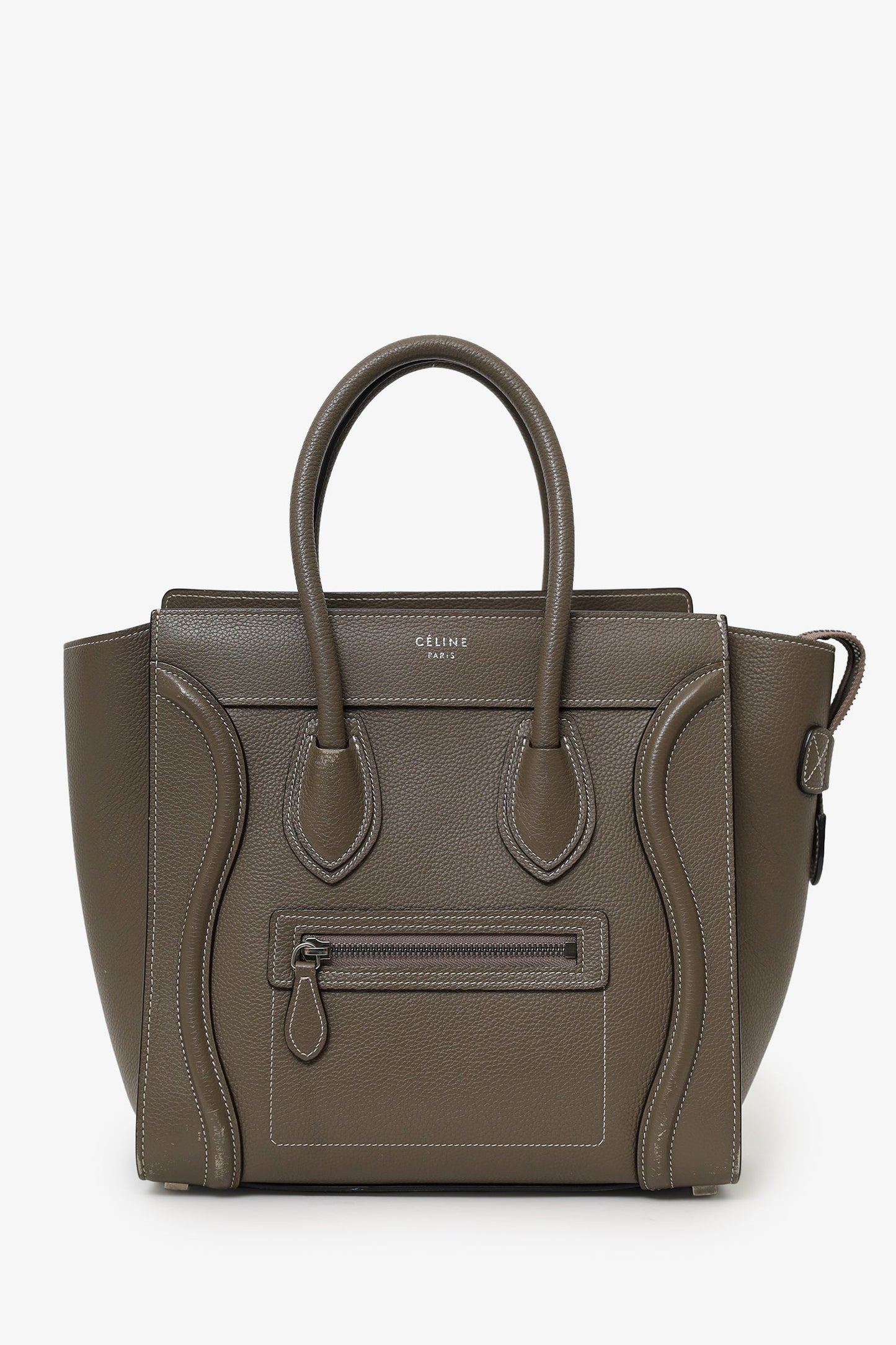 Celine Grey Leather Micro Luggage Tote