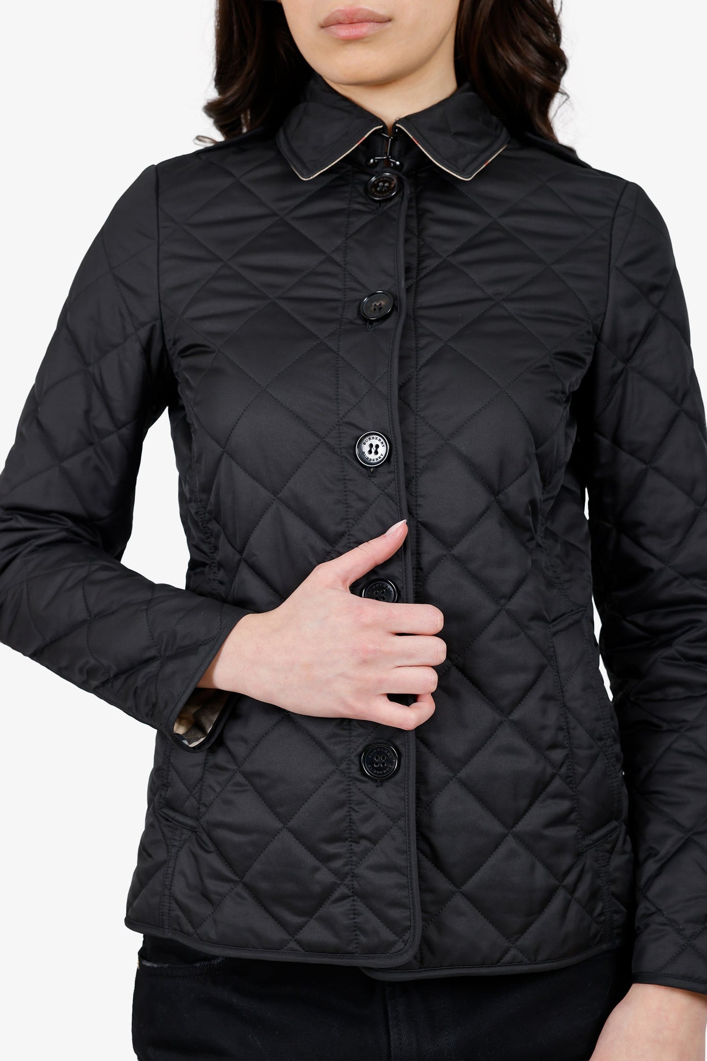 Burberry Black Quilted Jacket Size XS