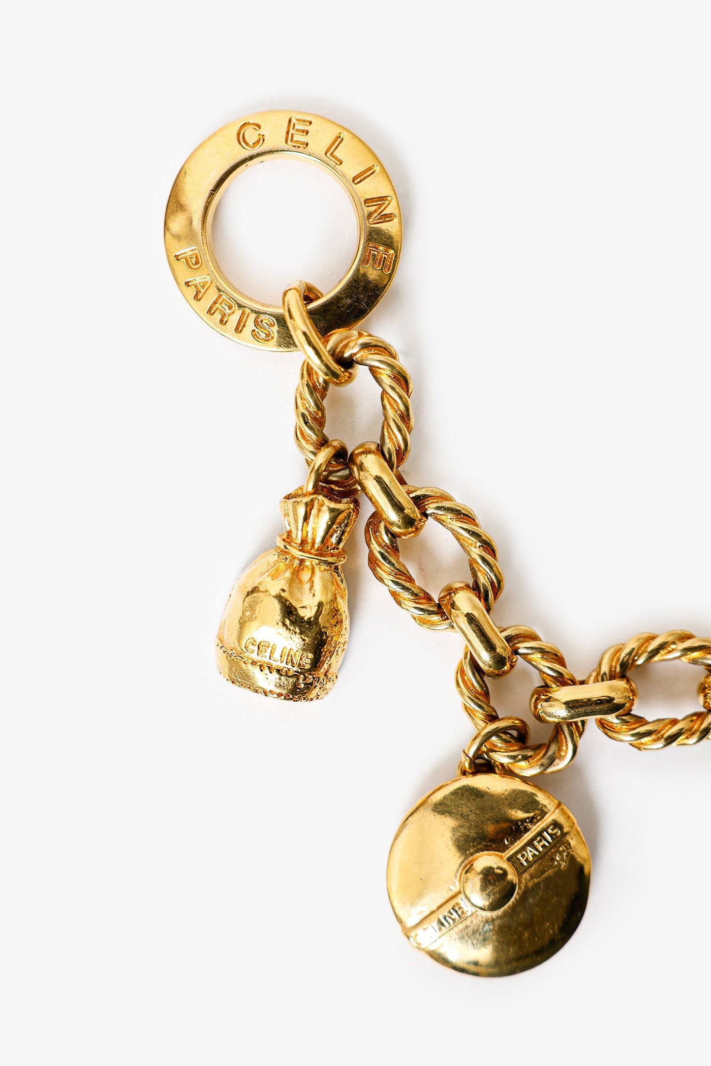 Celine   Gold Toned Charm Toggle Closure Bracelet