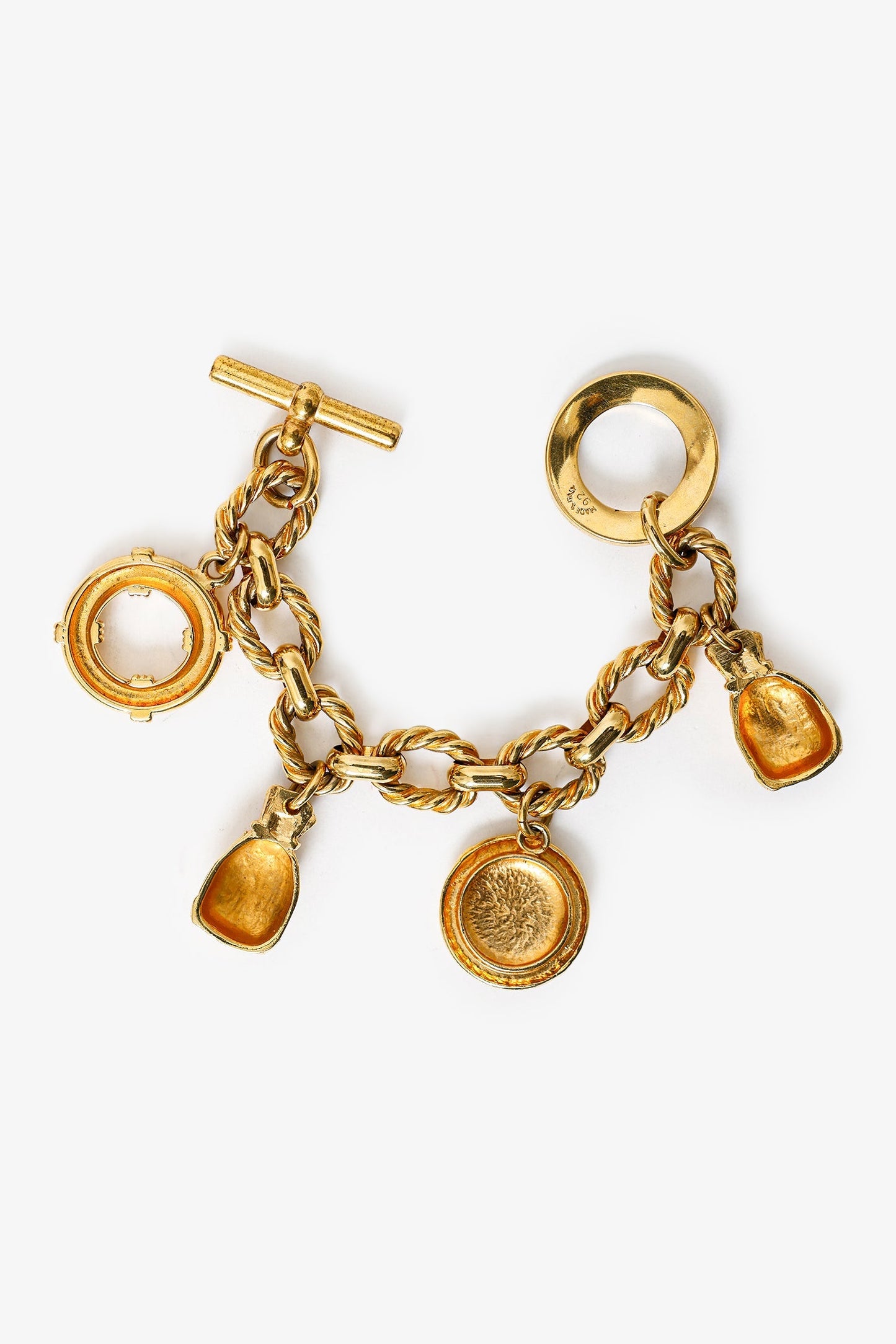 Celine   Gold Toned Charm Toggle Closure Bracelet