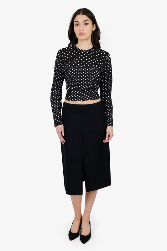 Bottega Veneta Black Cashmere Pencil Skirt With Slip Size 40