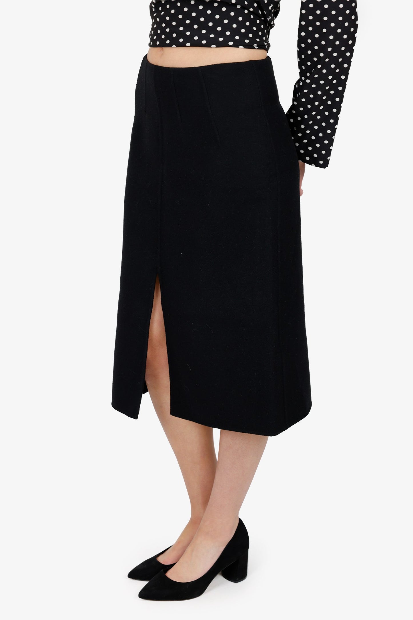 Bottega Veneta Black Cashmere Pencil Skirt With Slip Size 40