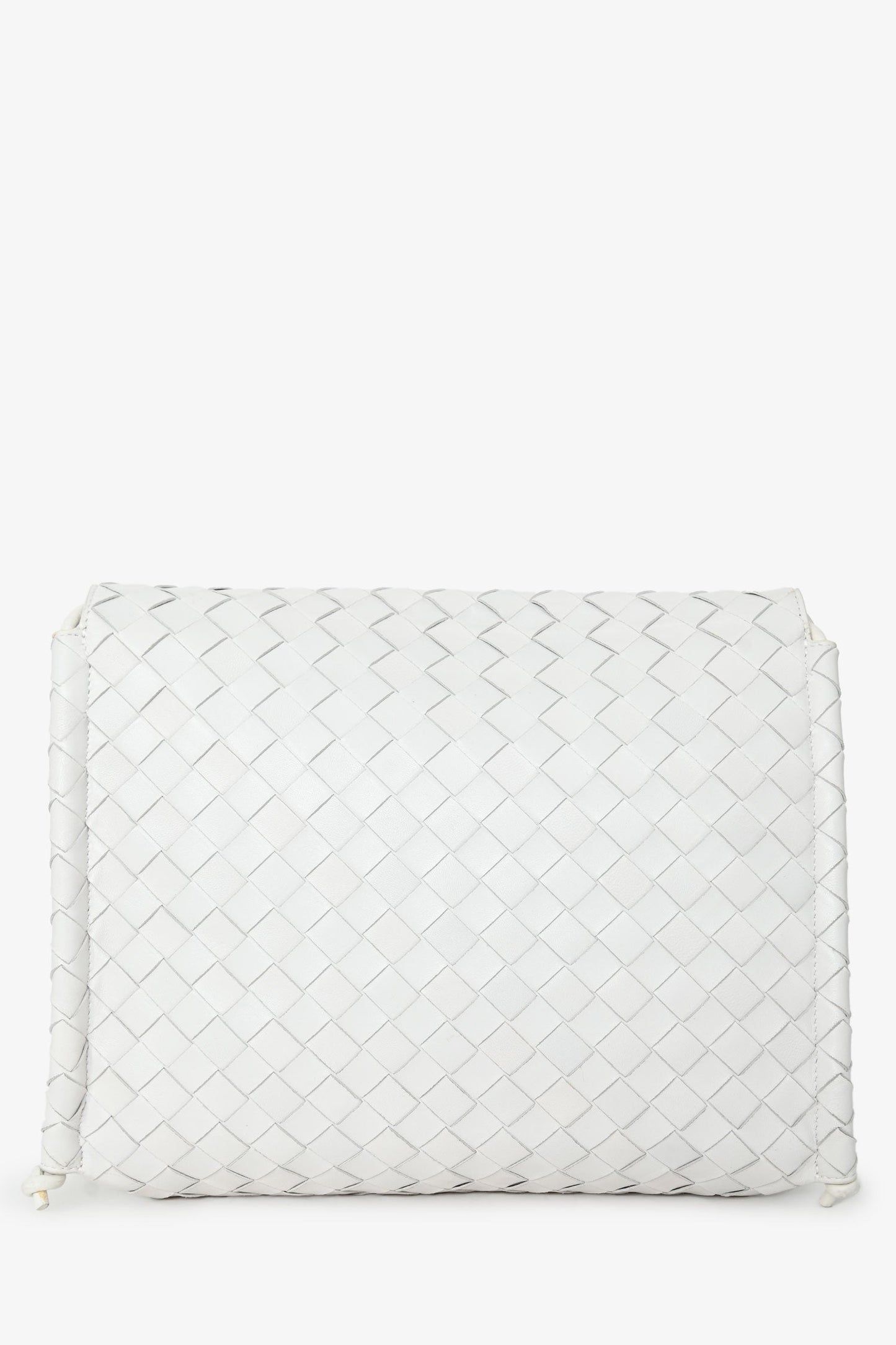 Bottega Veneta White Leather Intrecciato Crossbody
