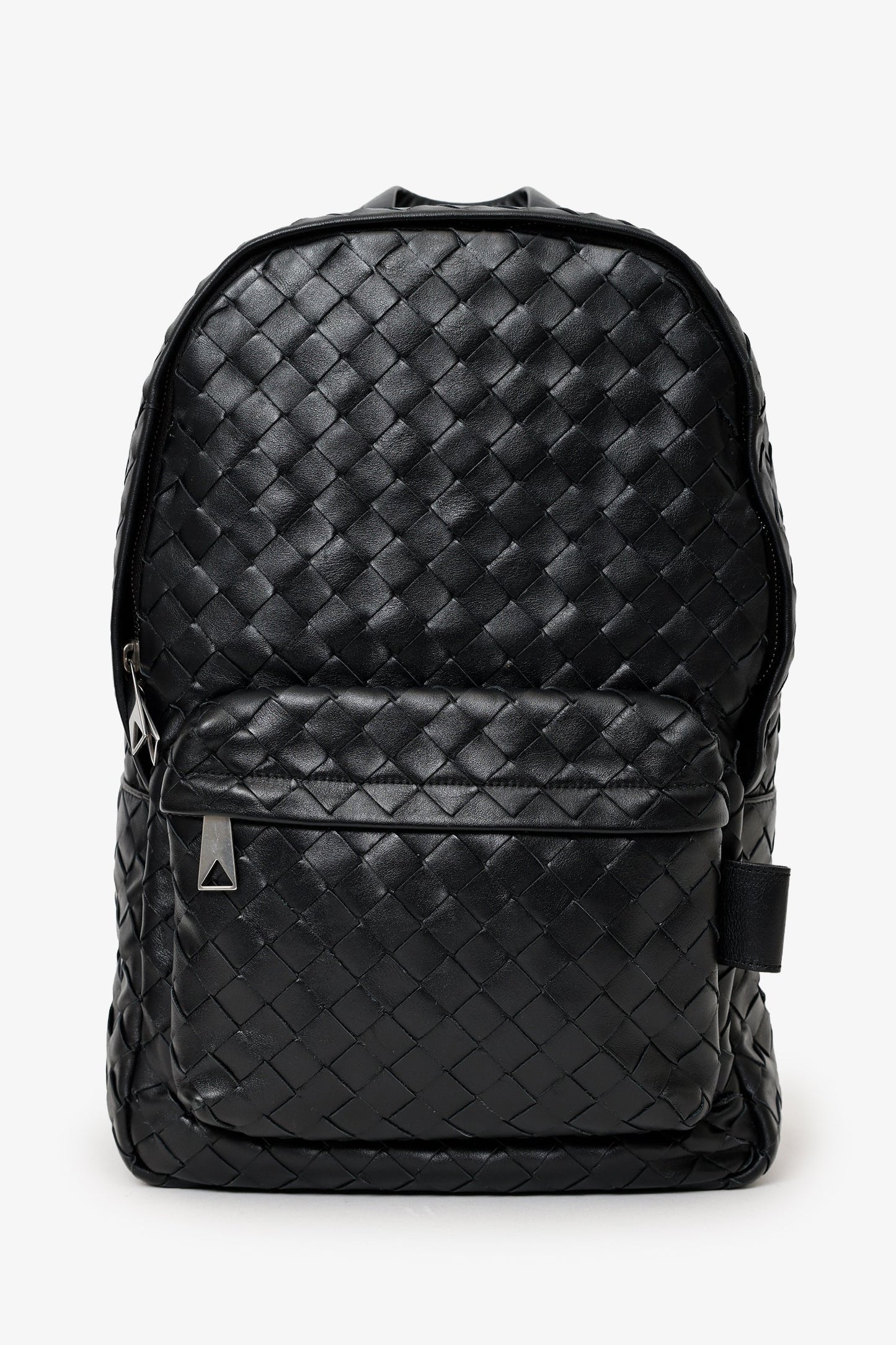Bottega Veneta Black Intrecciato Leather Backpack