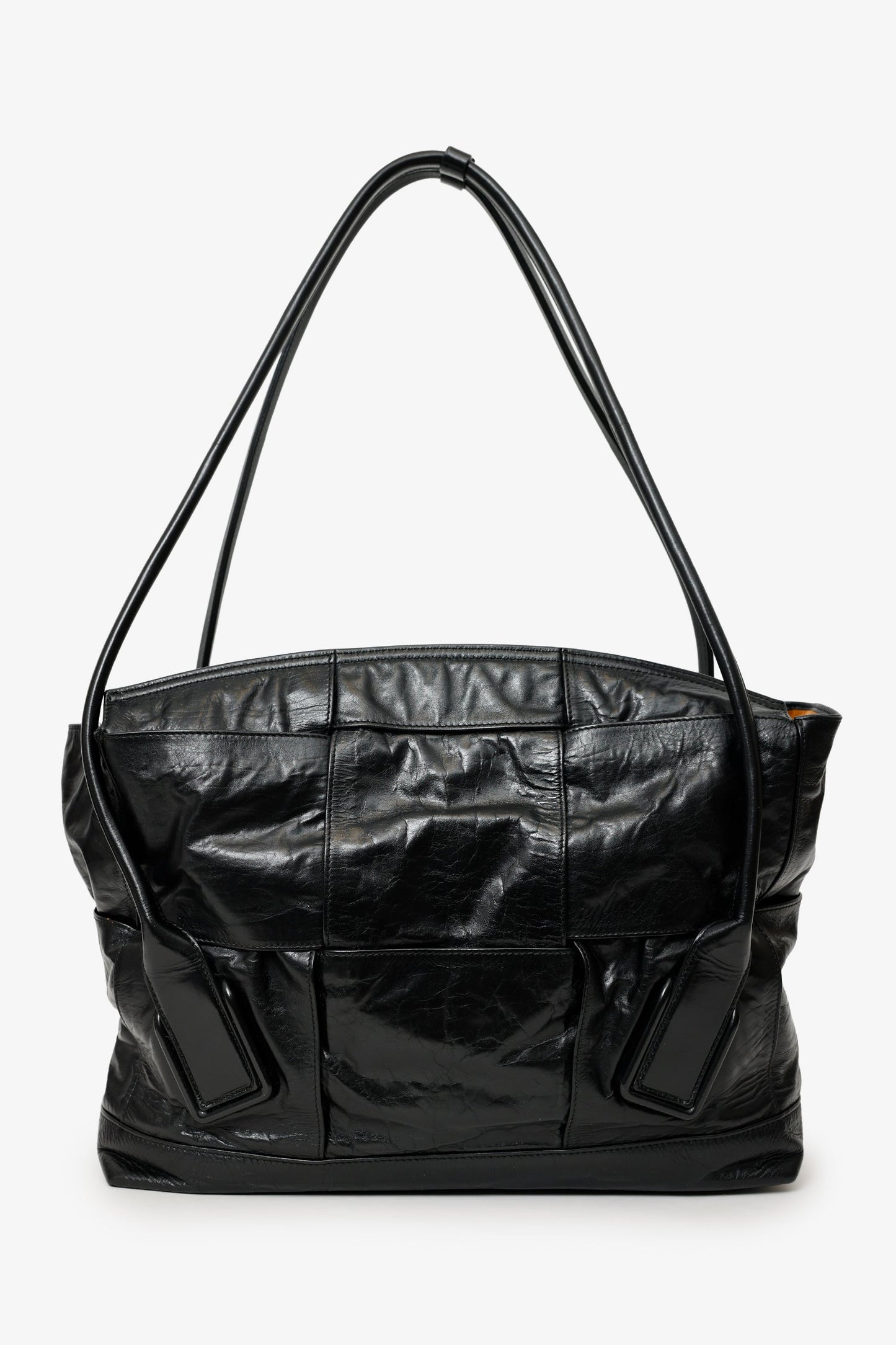 Bottega Veneta Black Maxi Intrecciato Leather Large Arco Slouch Bag