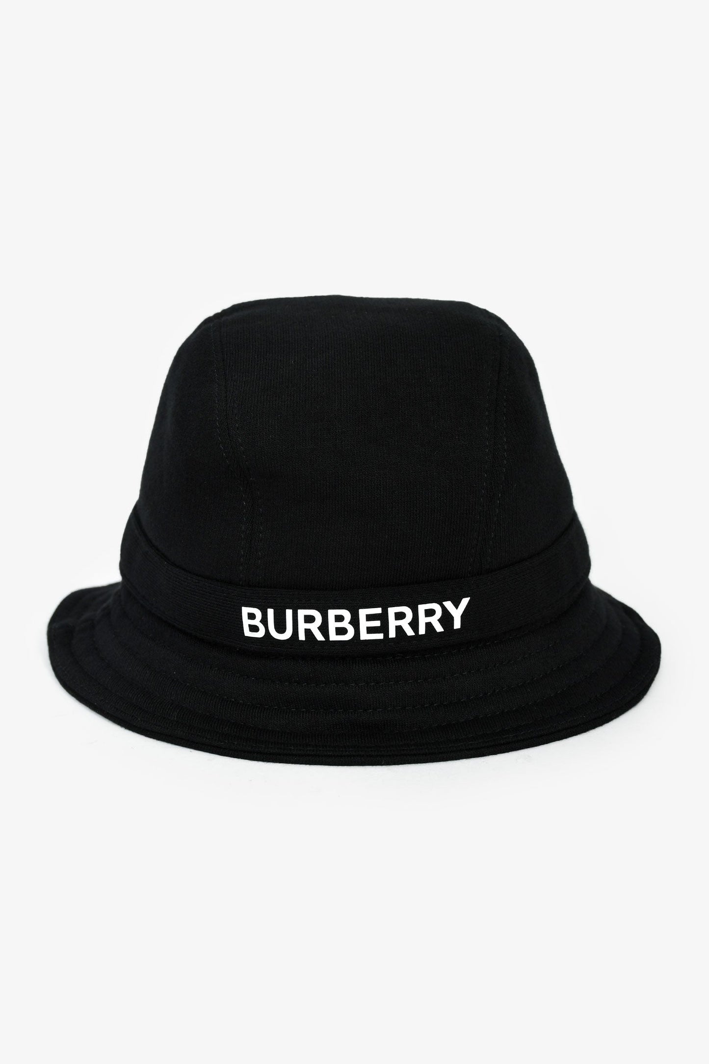 Burberry Black Cotton Logo Bucket Hat Size L