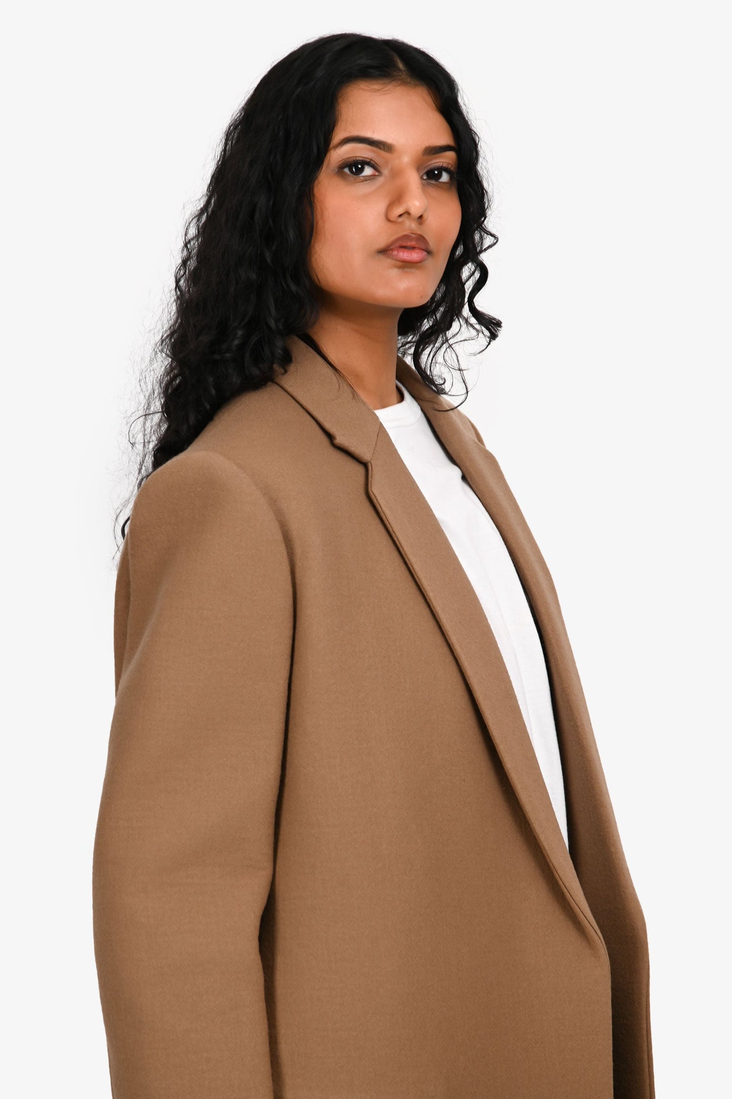 Celine Brown Wool Long Coat Size 38
