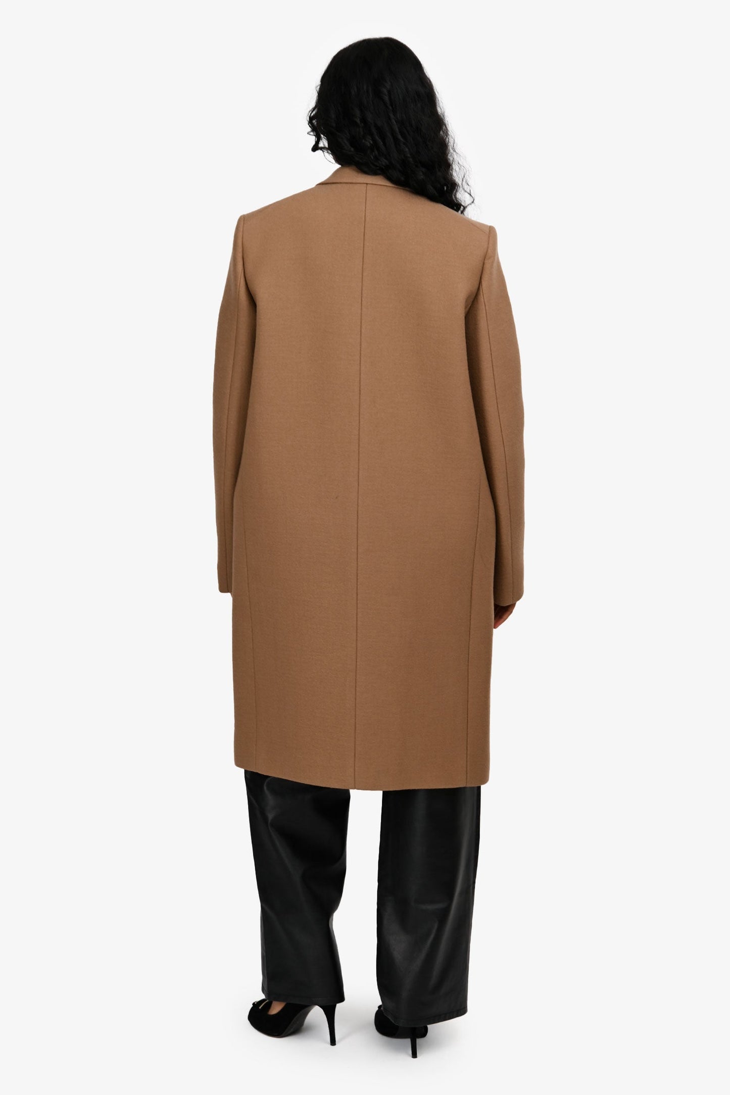 Celine Brown Wool Long Coat Size 38