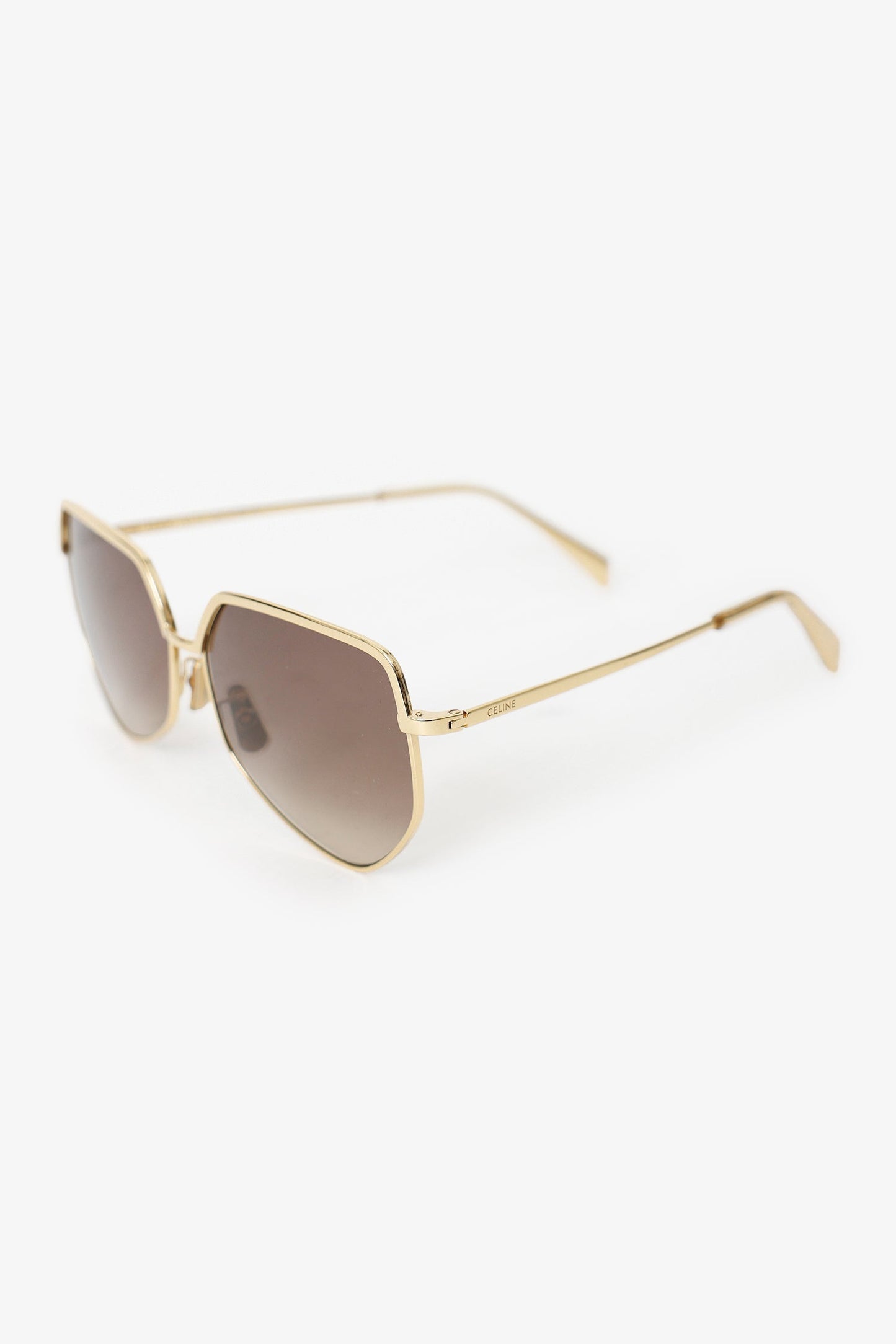 Celine Gold Tone Metal Frame Square Sunglasses