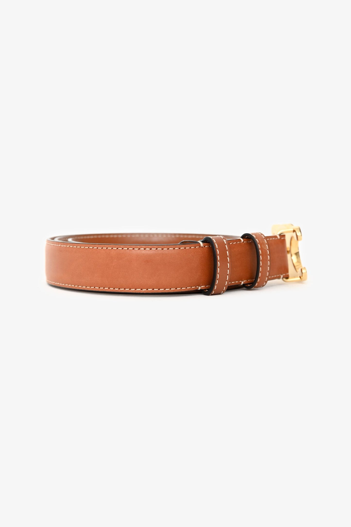 Celine Brown Leather Triomphe Belt Size 80