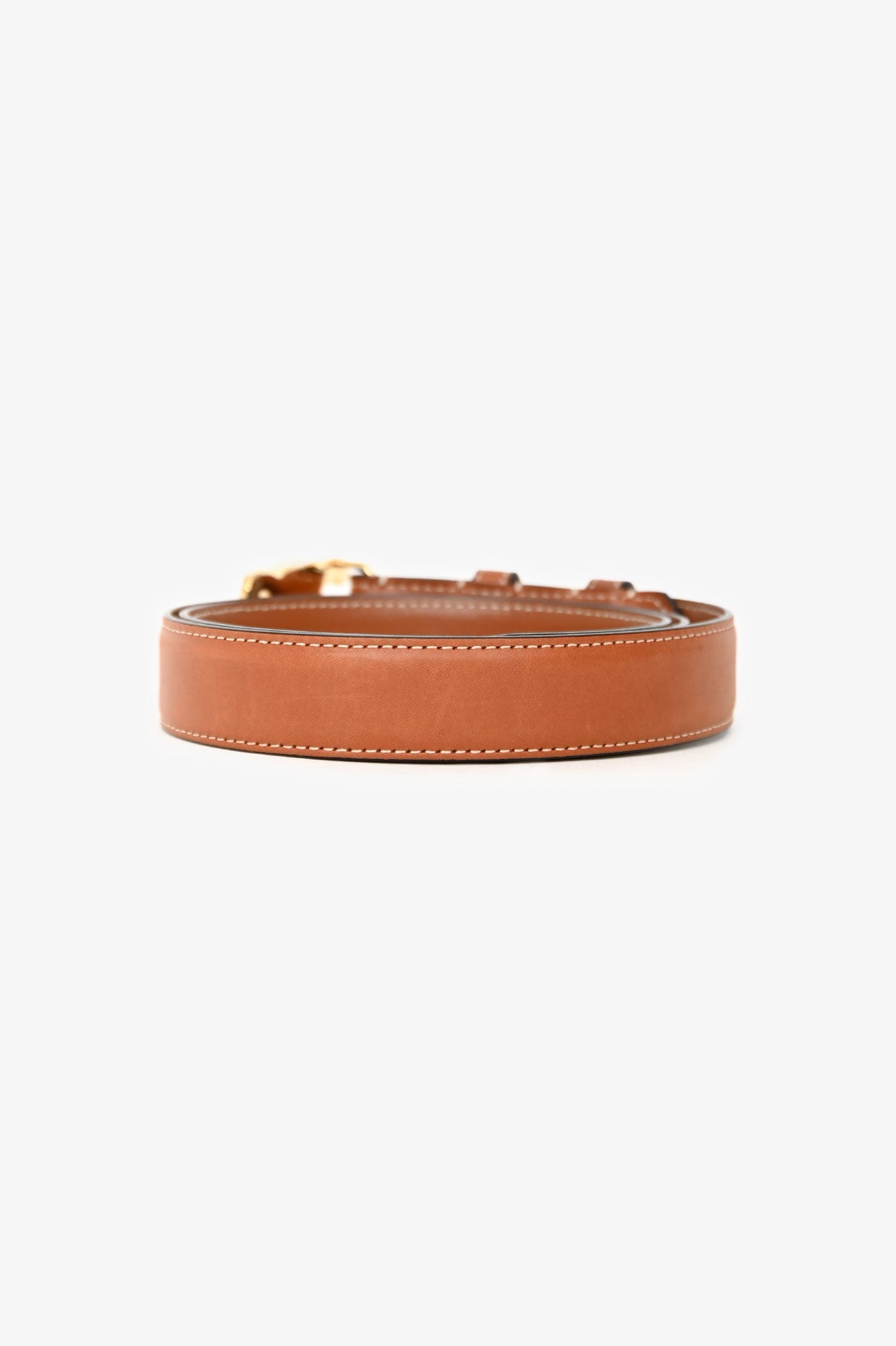 Celine Brown Leather Triomphe Belt Size 80