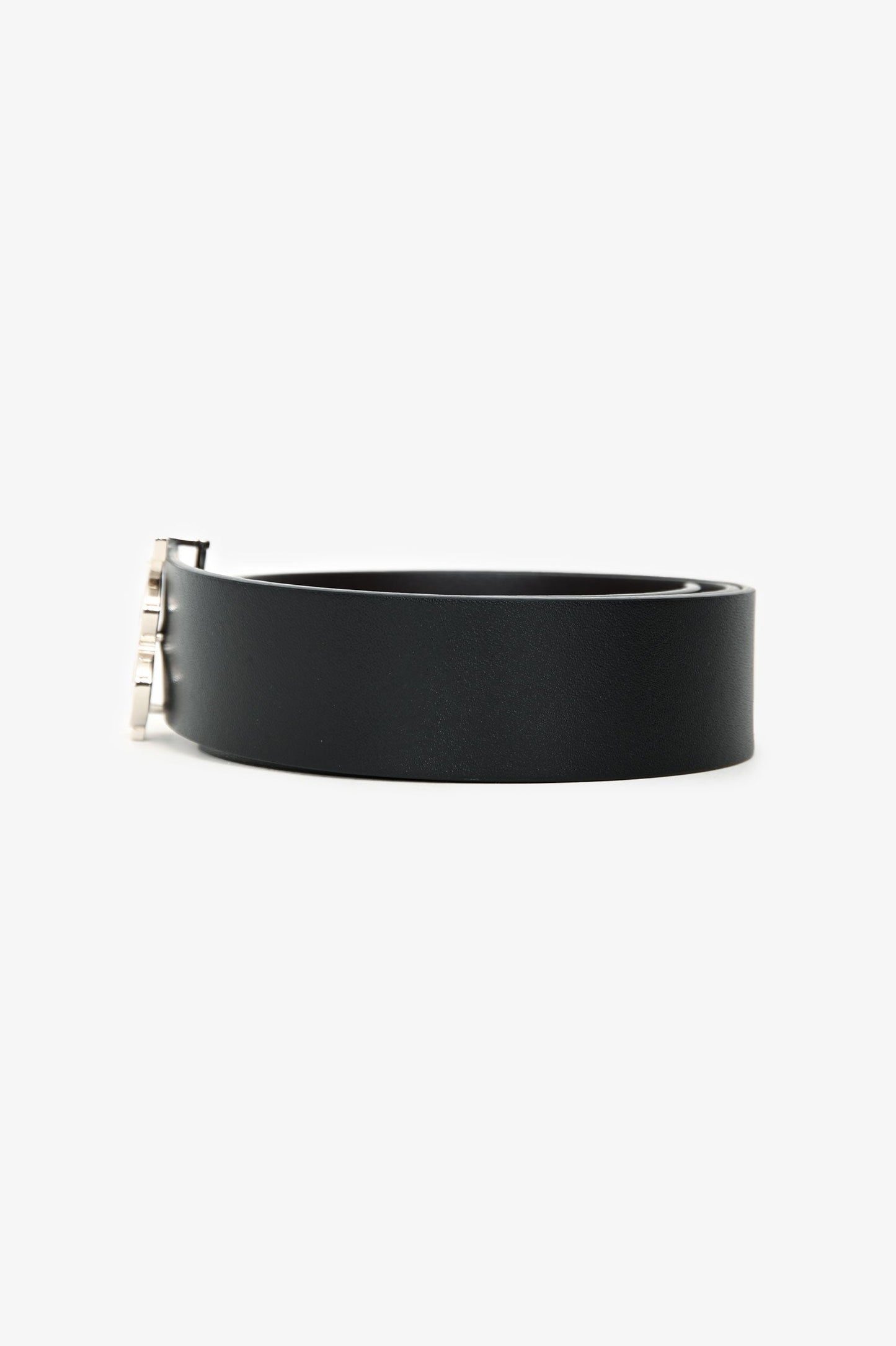 Burberry Black/Brown Reversible Leather Silver Tone 'TB' Buckle Belt Size 34/85