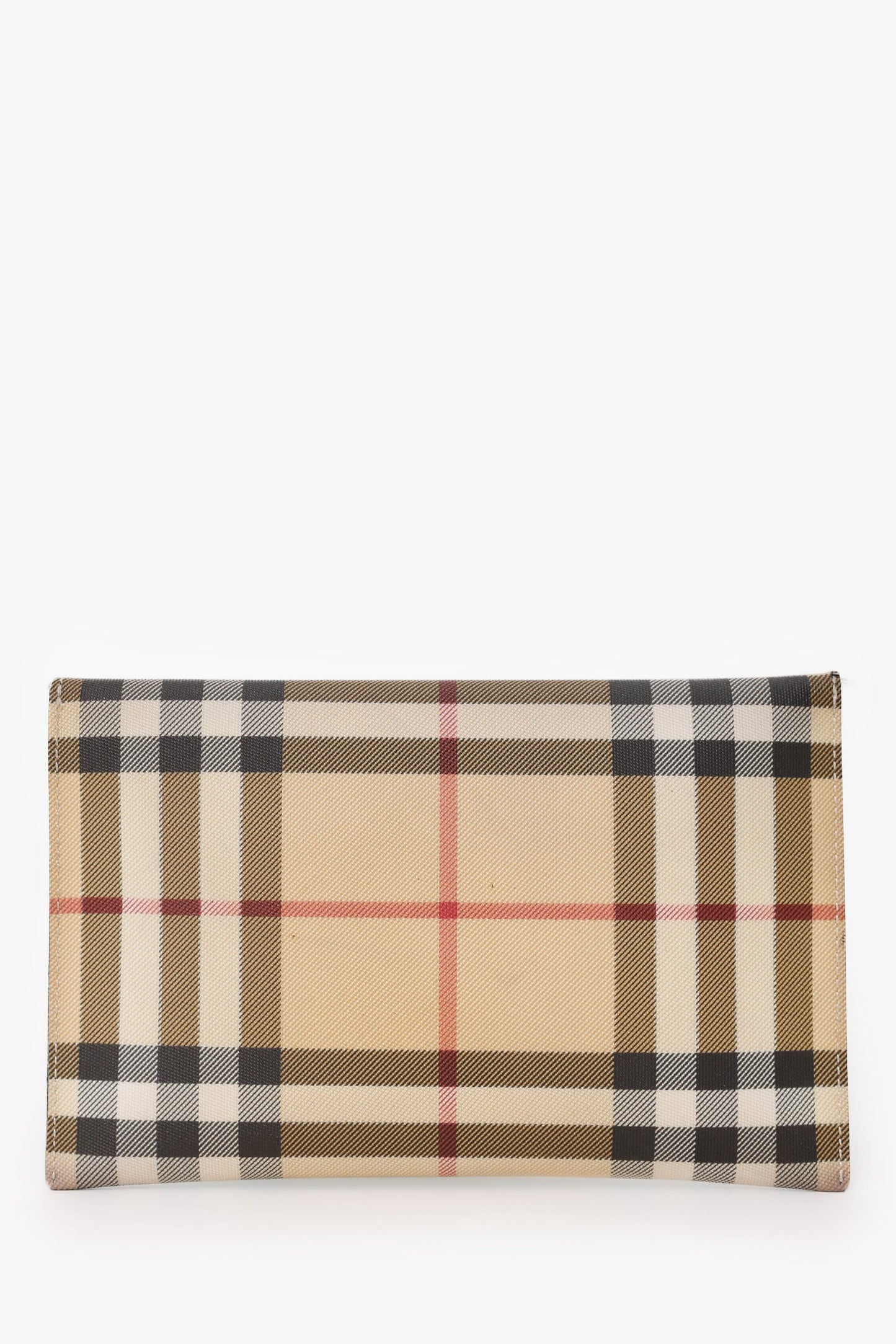 Burberry Nova Check Canvas Envelope Clutch Wallet