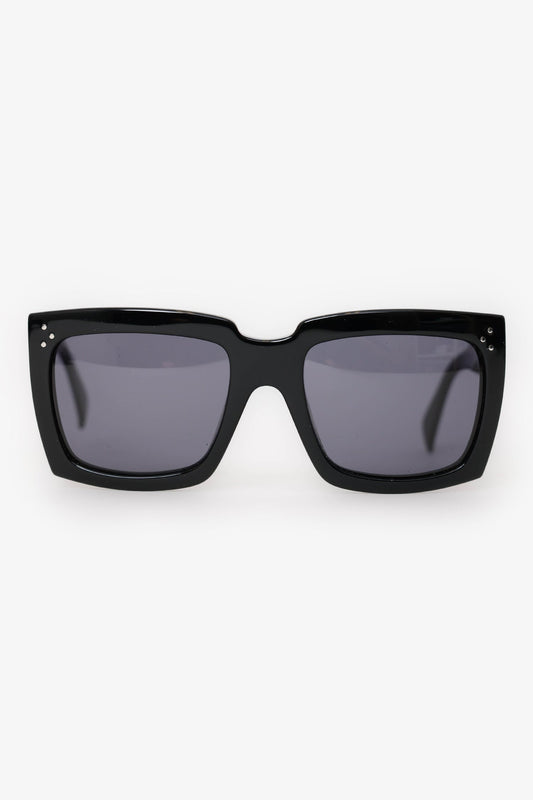 Celine Black Frame Logo Square Sunglasses