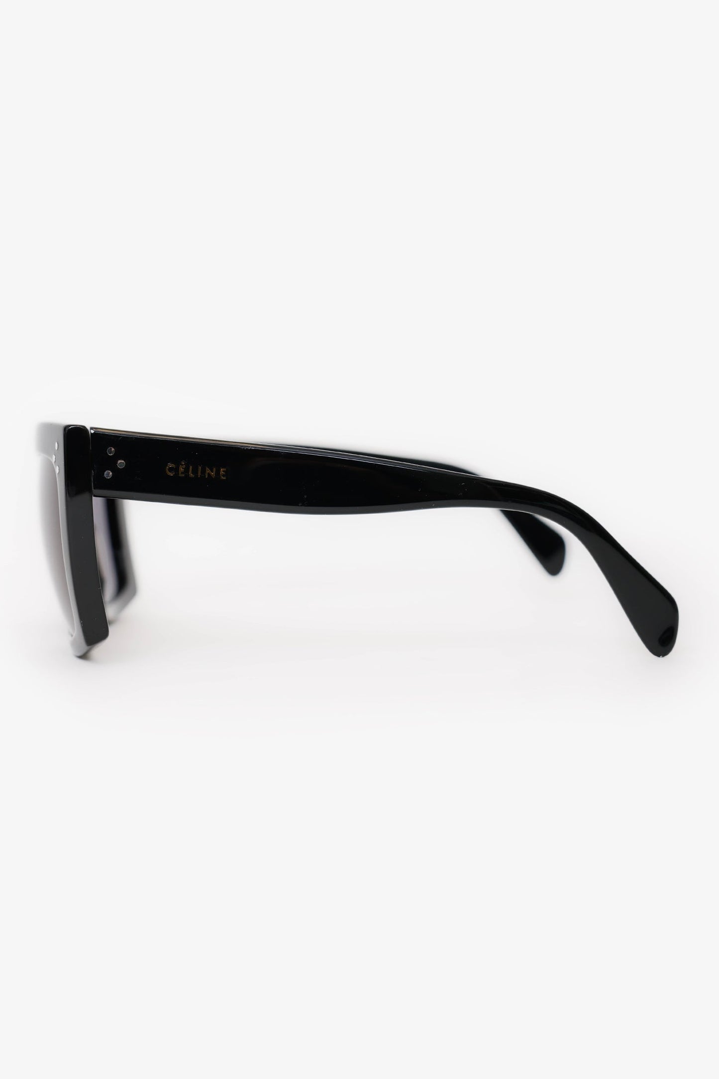 Celine Black Frame Logo Square Sunglasses