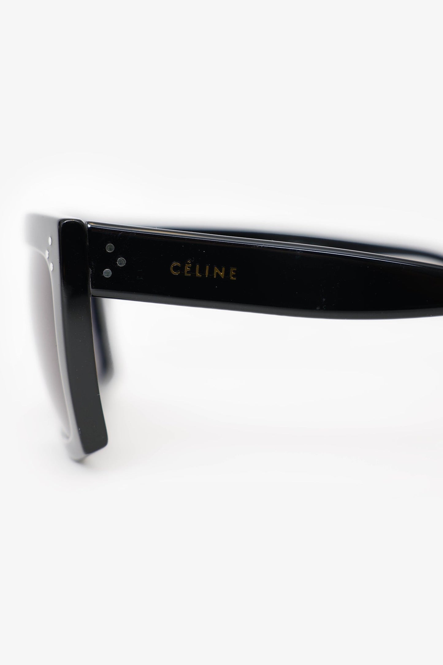 Celine Black Frame Logo Square Sunglasses