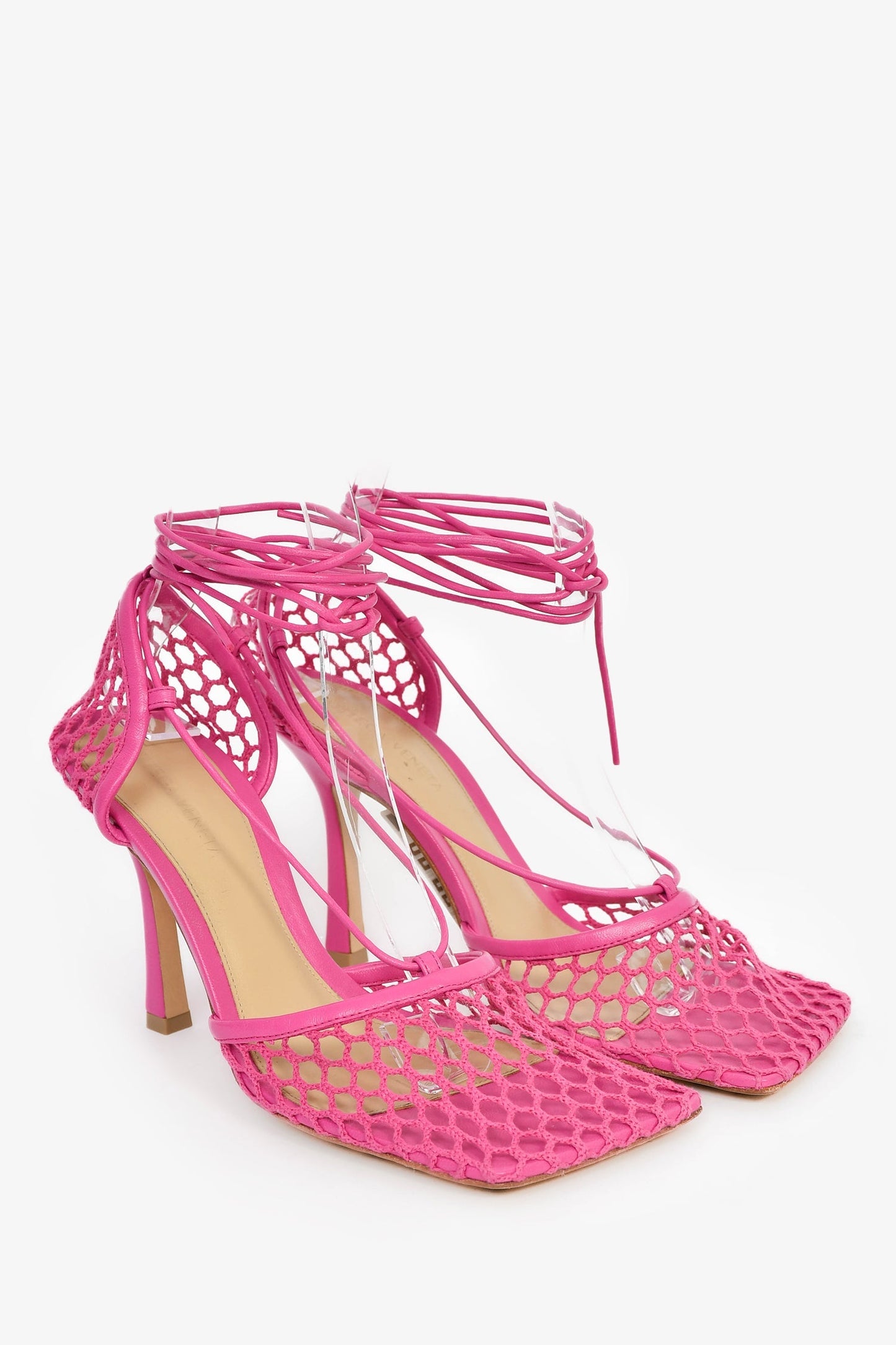 Bottega Veneta Magenta 'Stretch' Wrap Heels Size 38