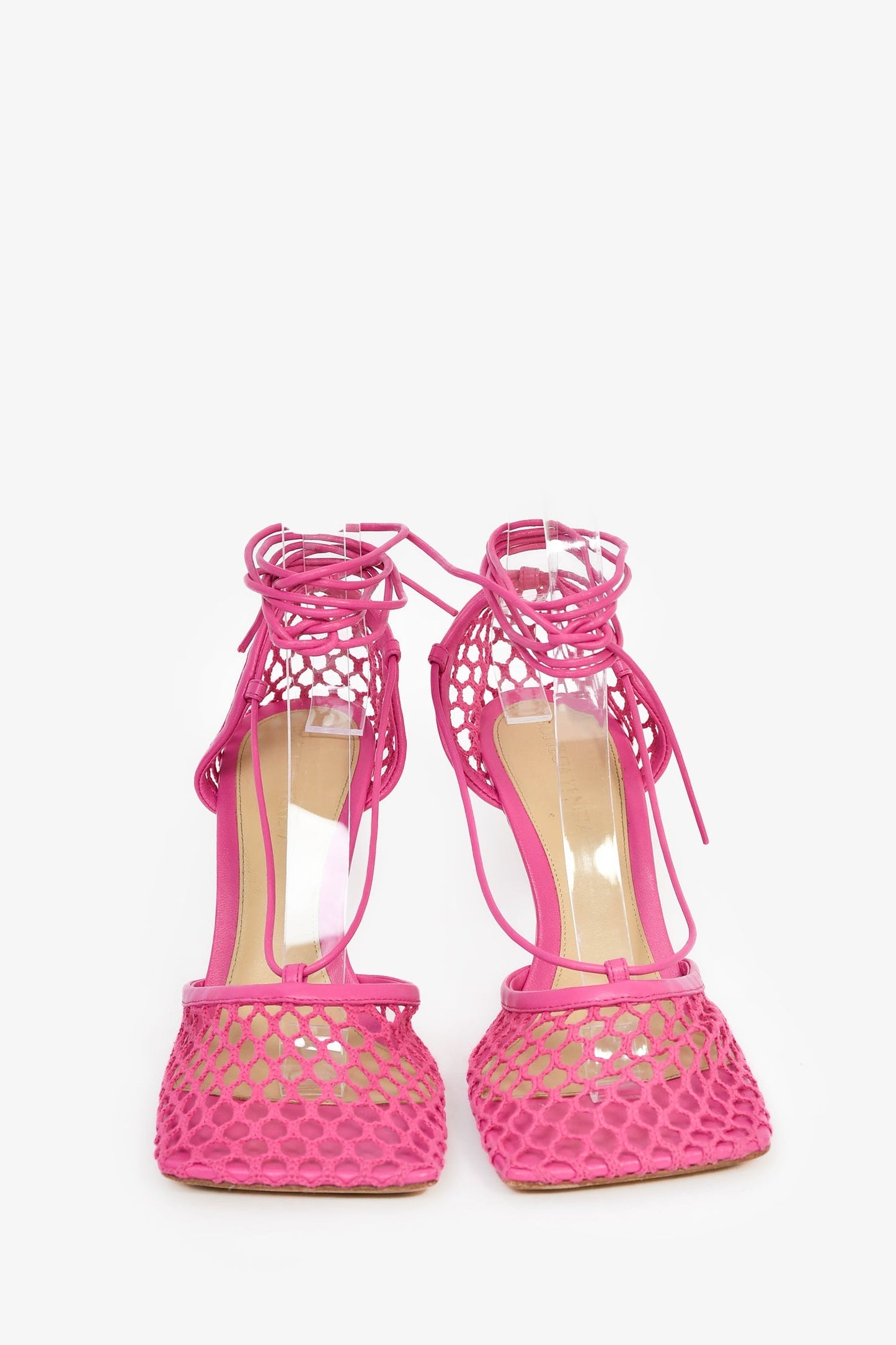 Bottega Veneta Magenta 'Stretch' Wrap Heels Size 38