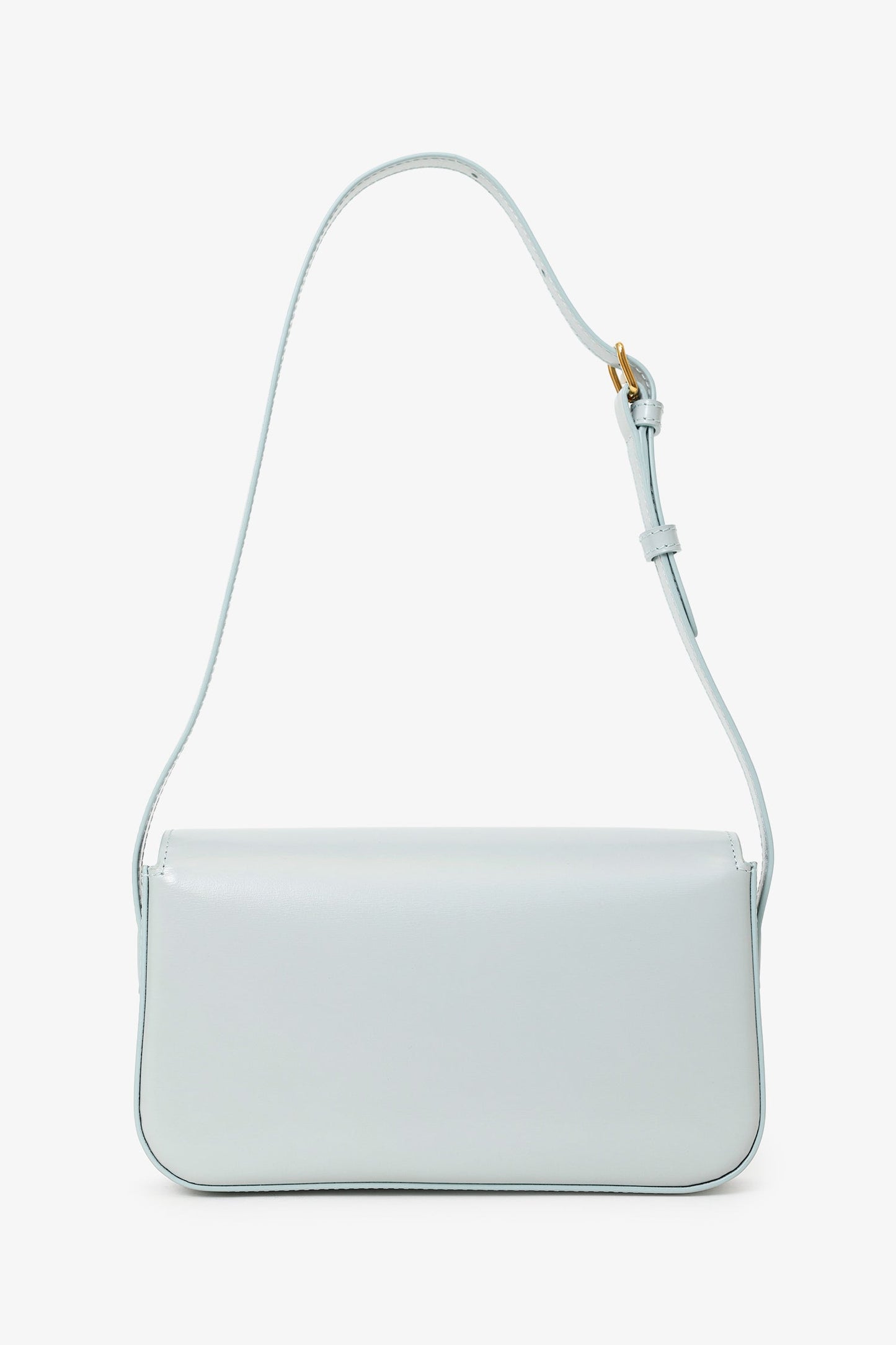 Celine Light Blue Shiny Calfskin Claude Shoulder Bag