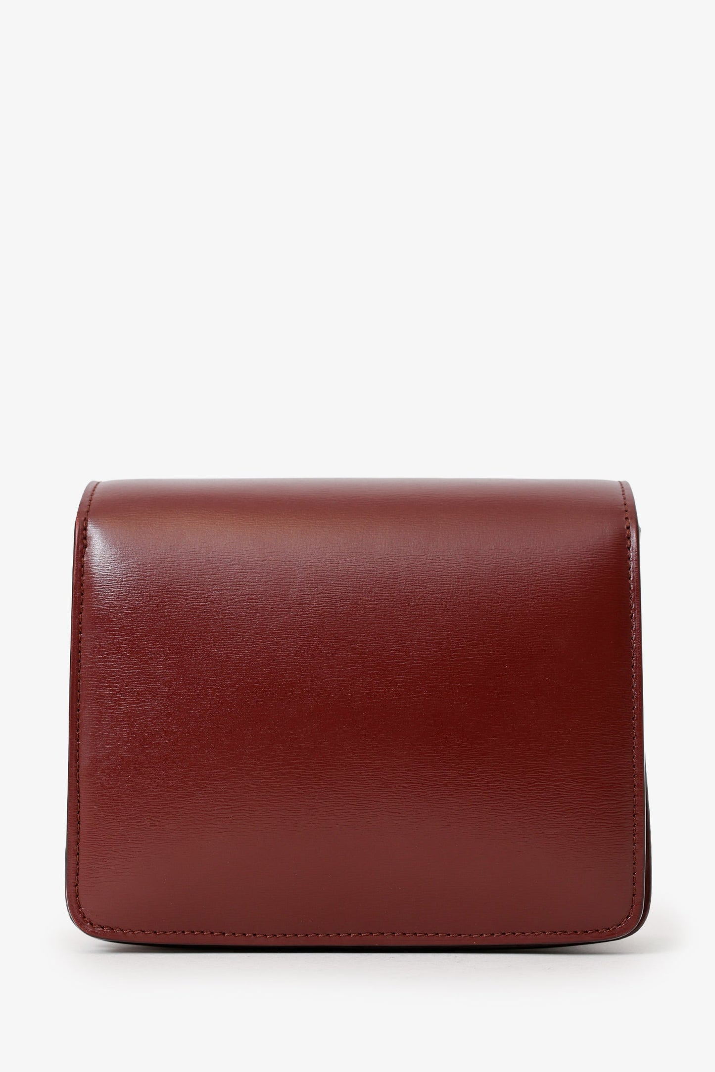 Celine Burgundy Leather Small Box Bag
