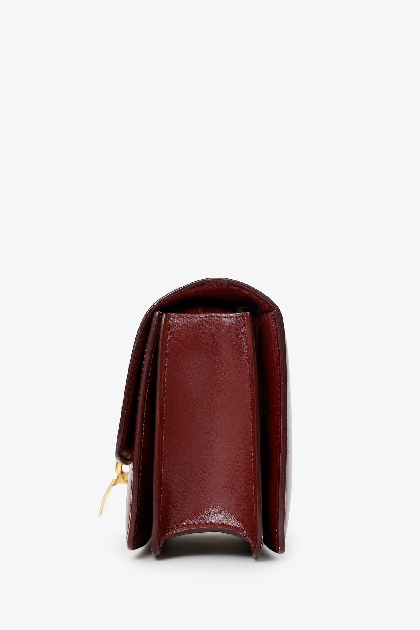 Celine Burgundy Leather Small Box Bag