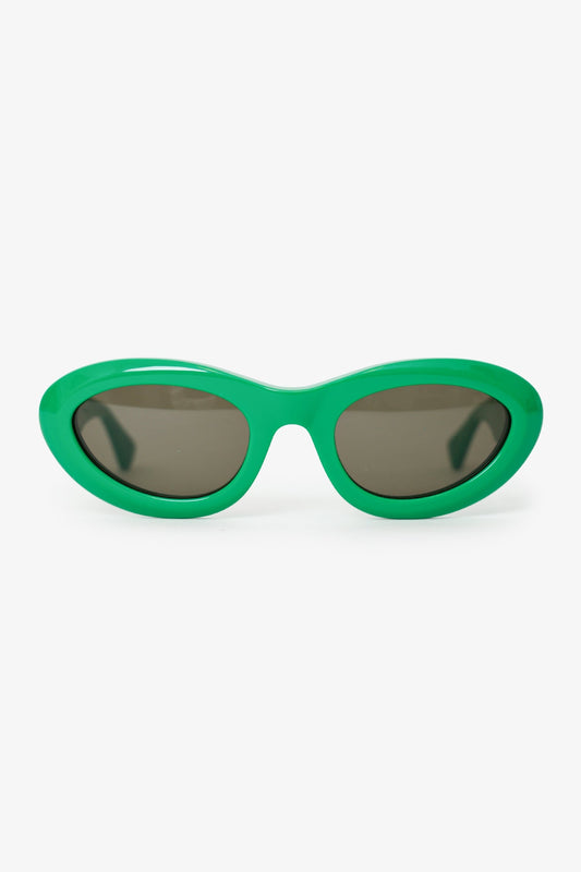 Bottega Veneta Green Frame Oval Sunglasses