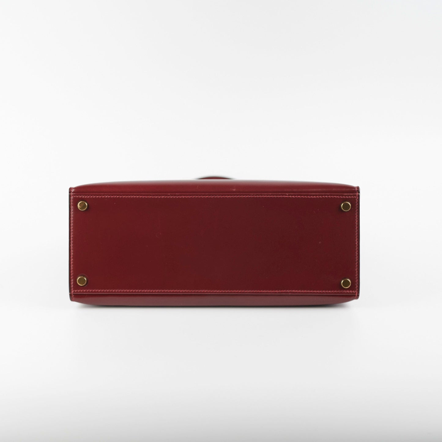 Hermes Vintage Kelly 28 Box Calfskin Burgundy -J Circle 1980