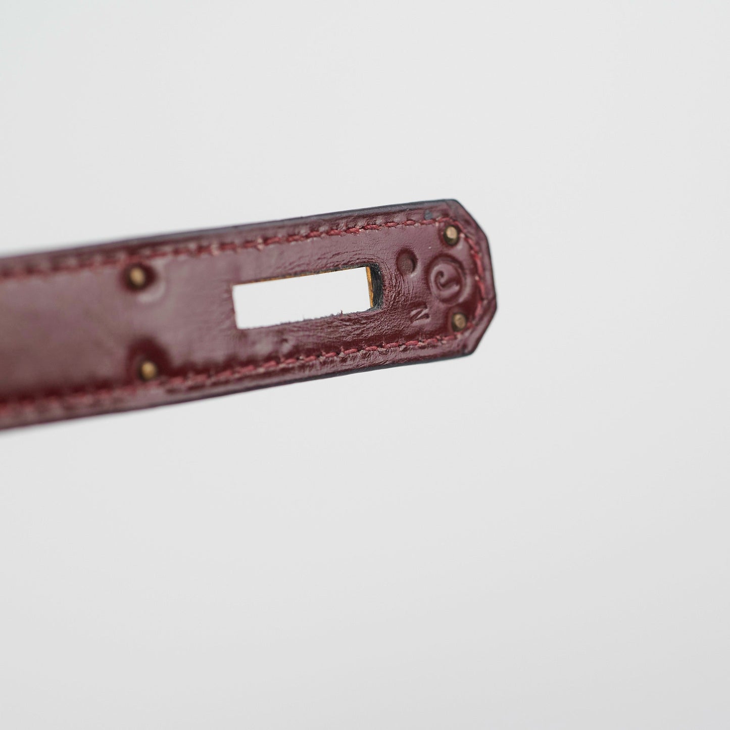 Hermes Vintage Kelly 28 Box Calfskin Burgundy -J Circle 1980