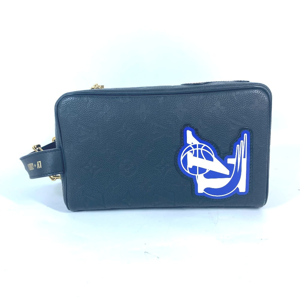 LOUIS VUITTON business bag M58515 leather black LV x NBA monogram cloak dopp kit