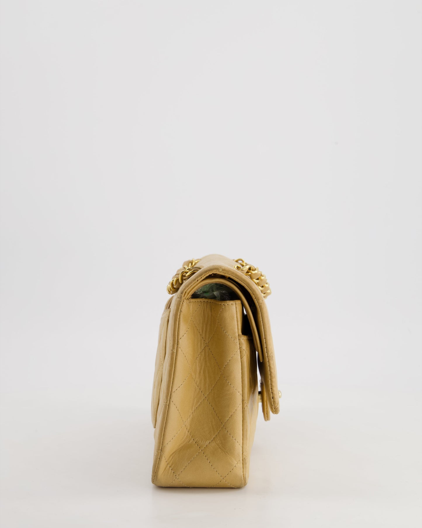 *FIRE PRICE* Chanel   Beige Medium Double Flap Bag in Lambskin Leather with 24K Gold Hardware