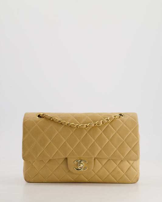 *FIRE PRICE* Chanel   Beige Medium Double Flap Bag in Lambskin Leather with 24K Gold Hardware