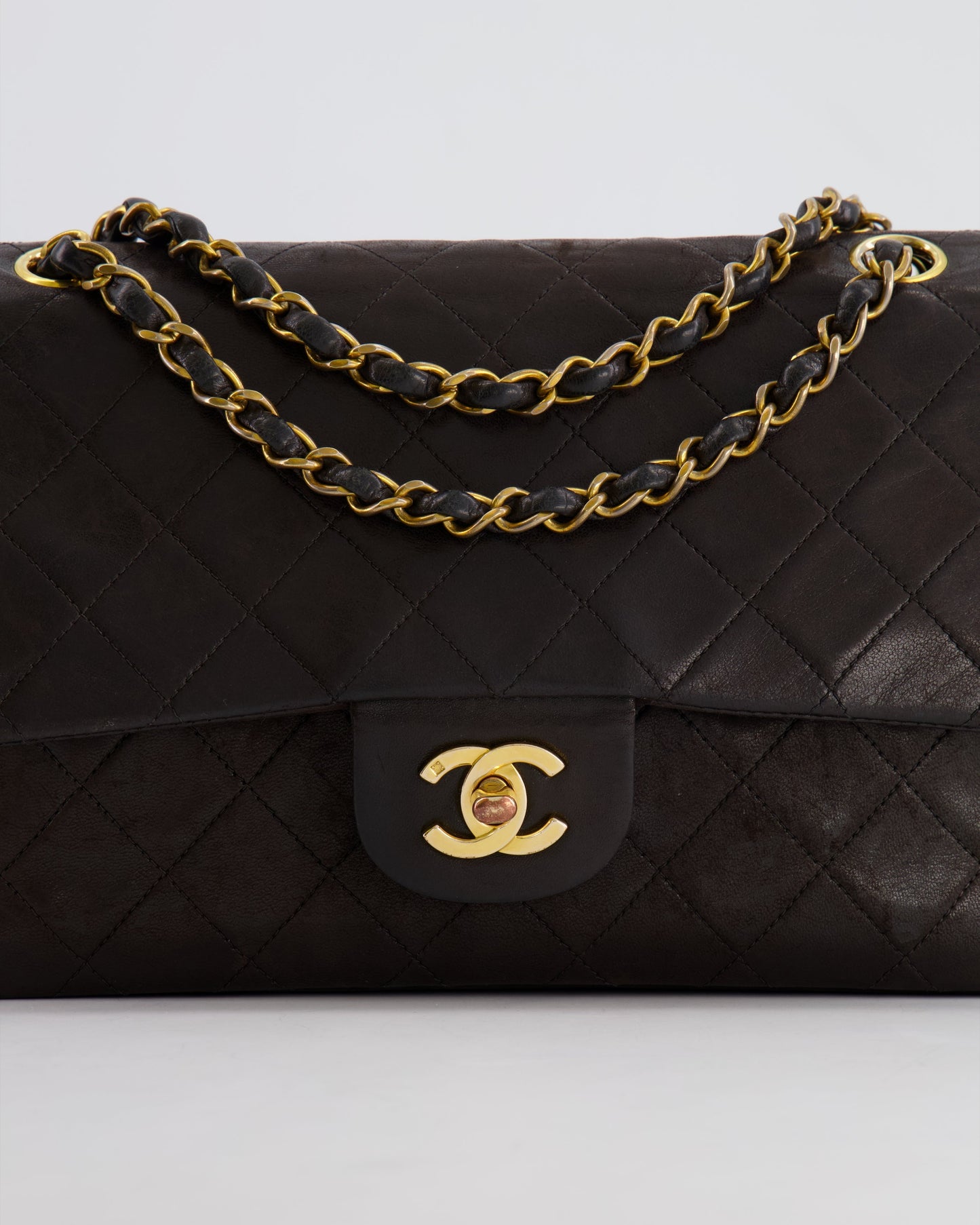 *FIRE PRICE* Chanel   Brown Medium Classic Double Flap Bag in Lambskin Leather with 24K Gold Hardware