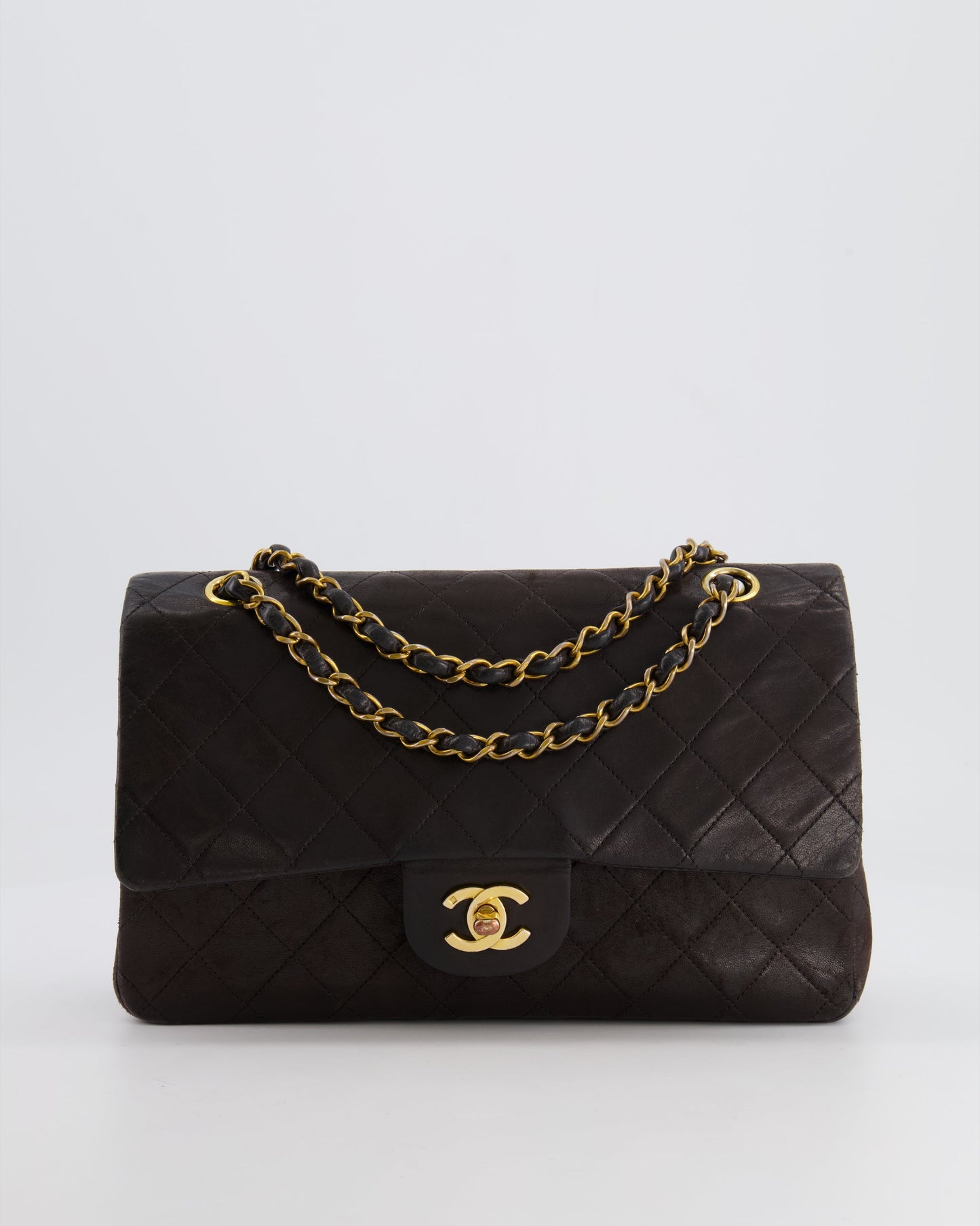 *FIRE PRICE* Chanel   Brown Medium Classic Double Flap Bag in Lambskin Leather with 24K Gold Hardware