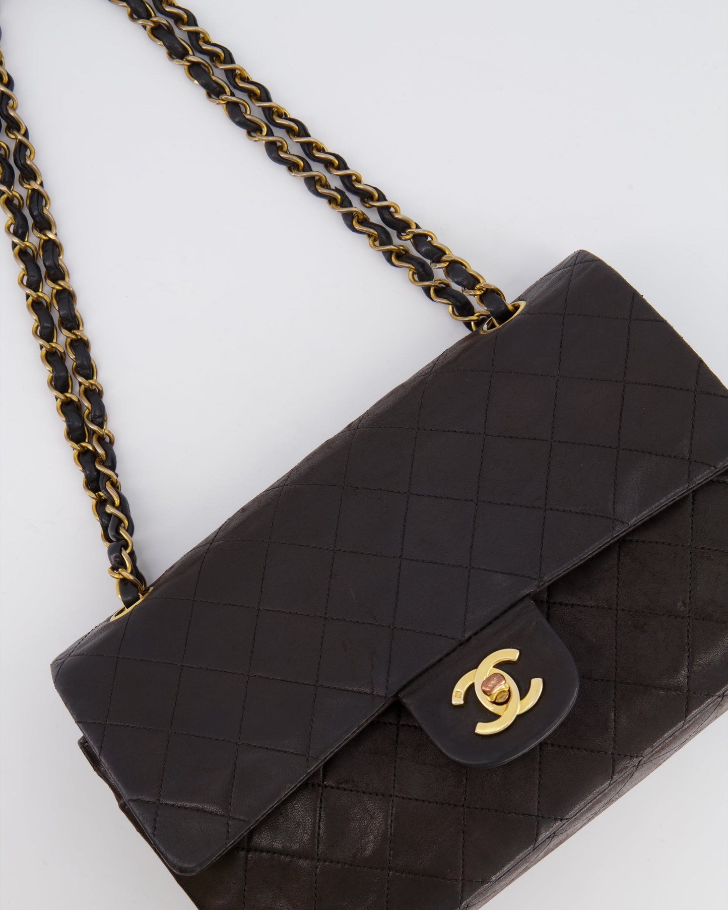 *FIRE PRICE* Chanel   Brown Medium Classic Double Flap Bag in Lambskin Leather with 24K Gold Hardware