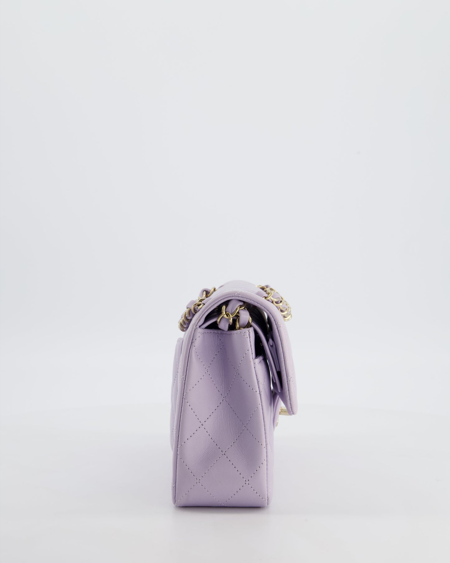 *CUTE COLOUR* Chanel Small Classic Double Flap Bag in Light Violet Lambskin Leather with Champagne Gold Hardware