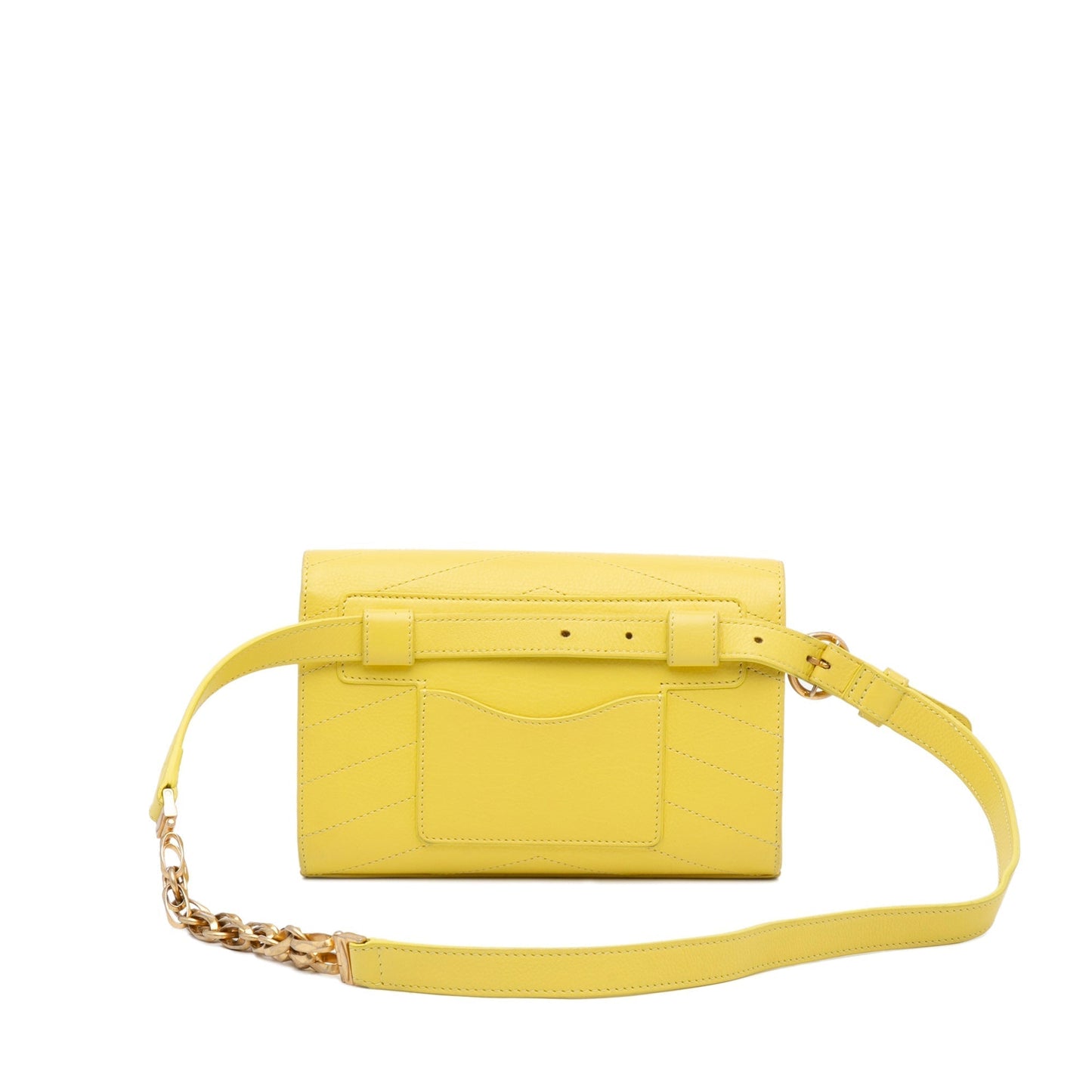 Chanel Coco Belt Bag Yellow Chevron Lambskin Gold