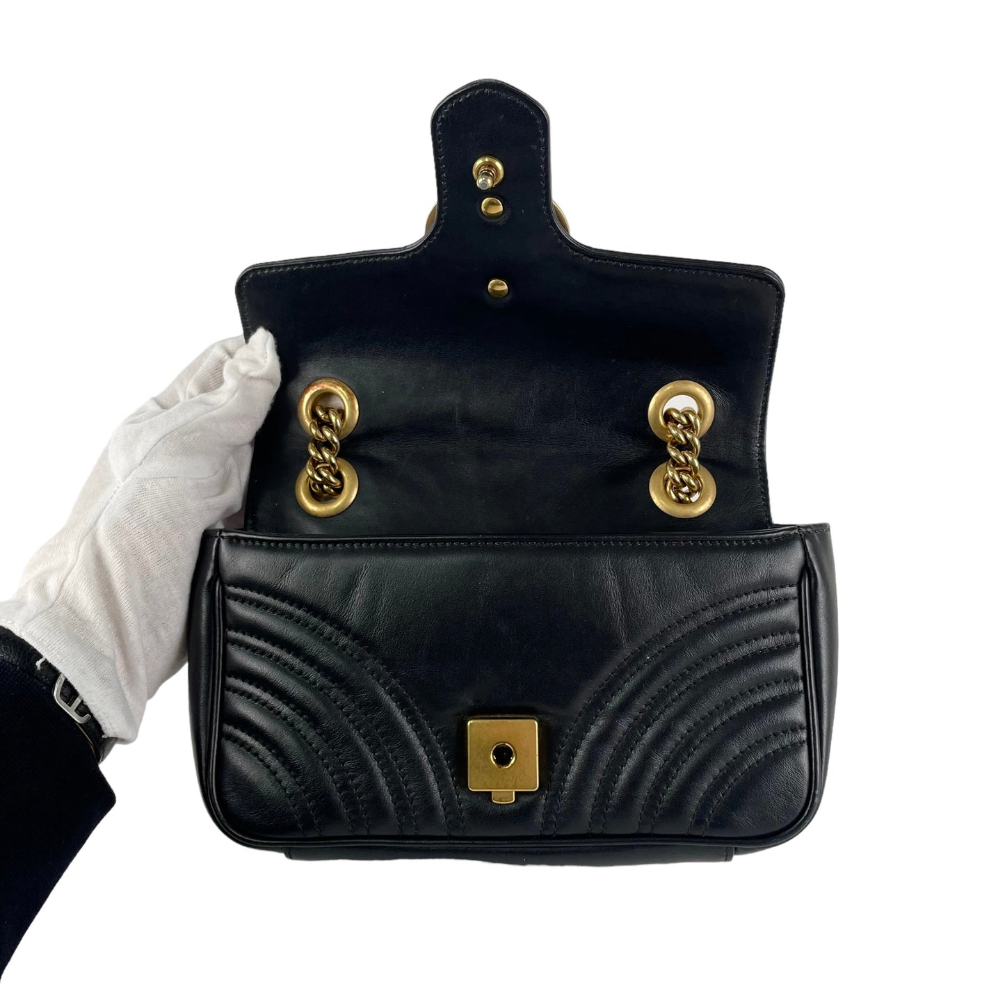 ITEM 29 - Gucci Marmont Matelasse Mini Black Crossbody Bag