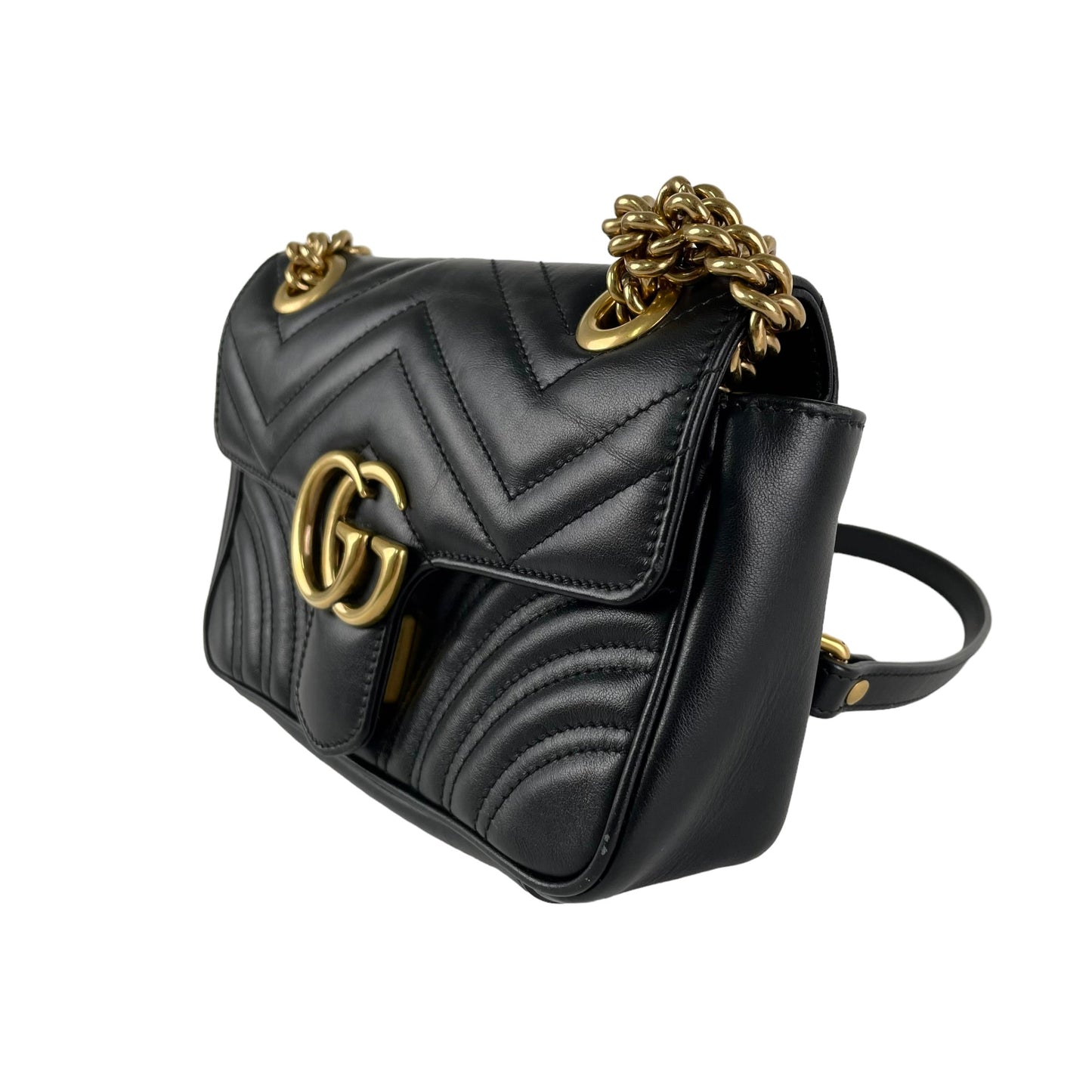ITEM 29 - Gucci Marmont Matelasse Mini Black Crossbody Bag