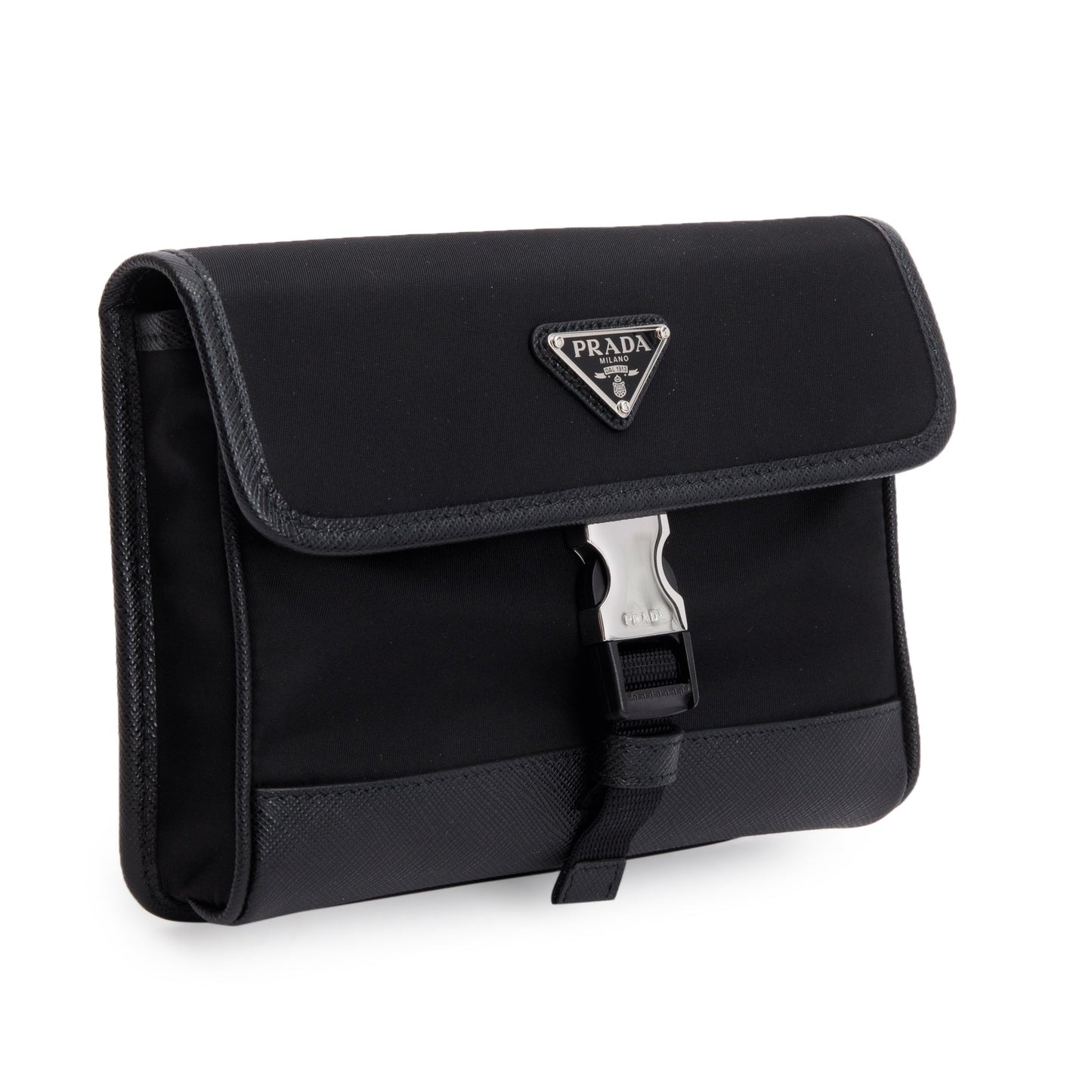 Prada 2024 Black Re-Nylon and Saffiano Leather Smatphone Case Bag