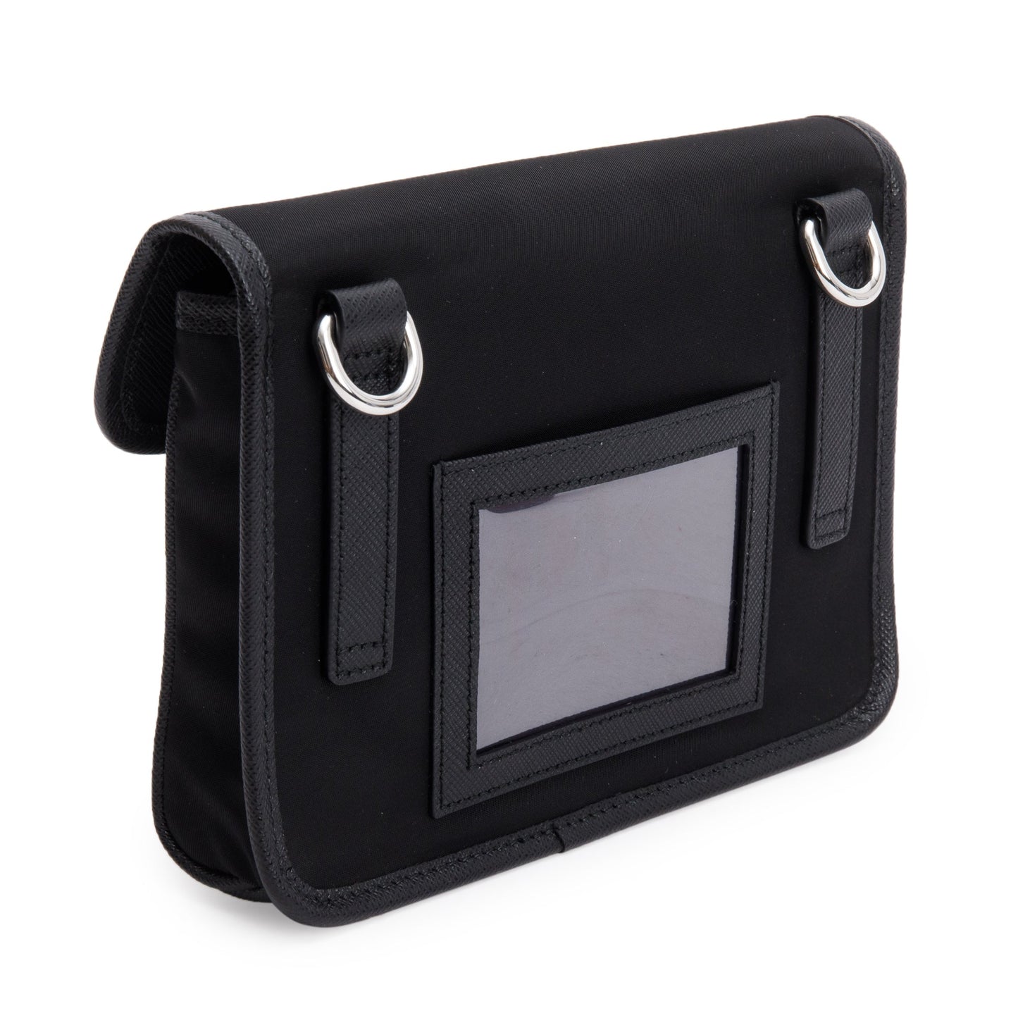 Prada 2024 Black Re-Nylon and Saffiano Leather Smatphone Case Bag