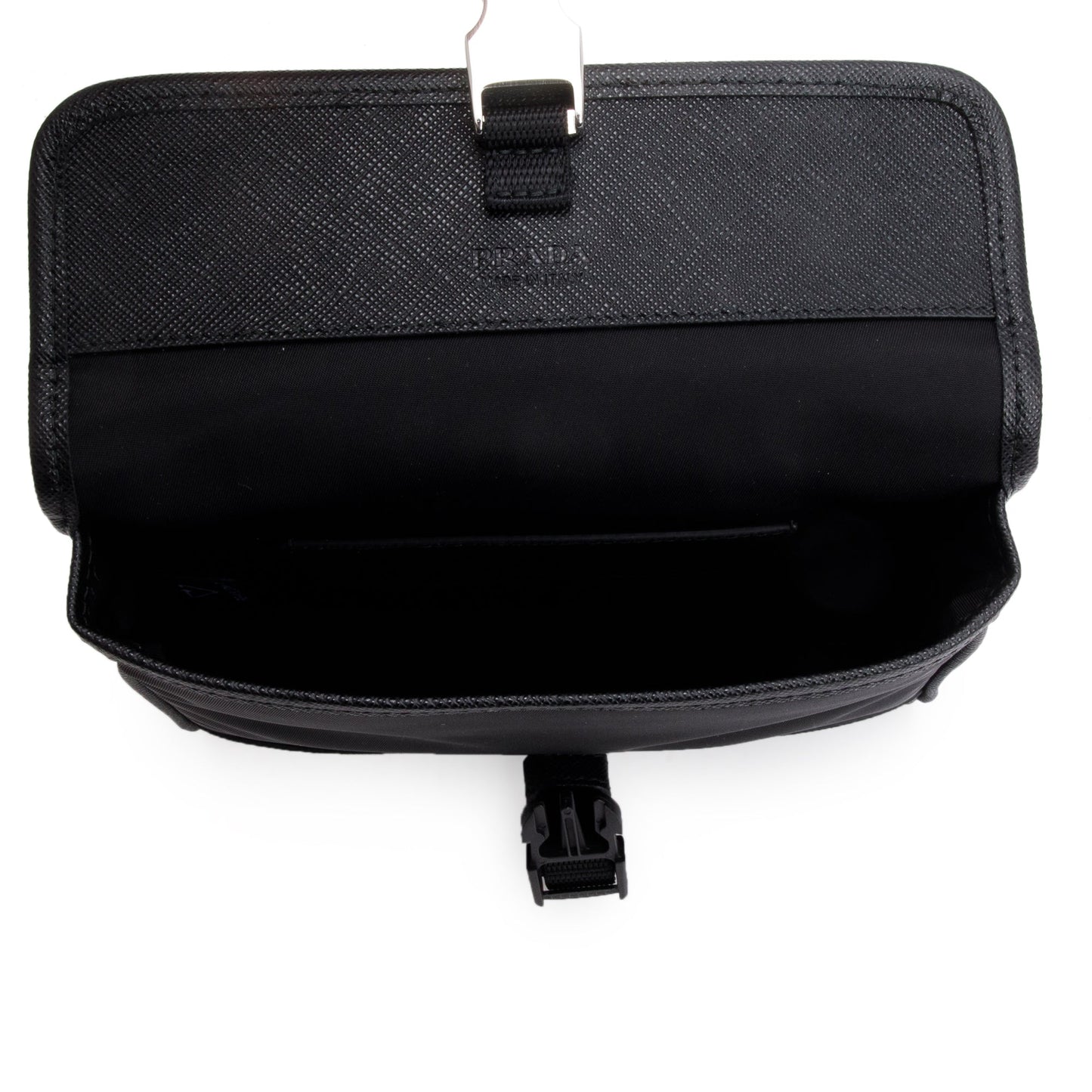 Prada 2024 Black Re-Nylon and Saffiano Leather Smatphone Case Bag