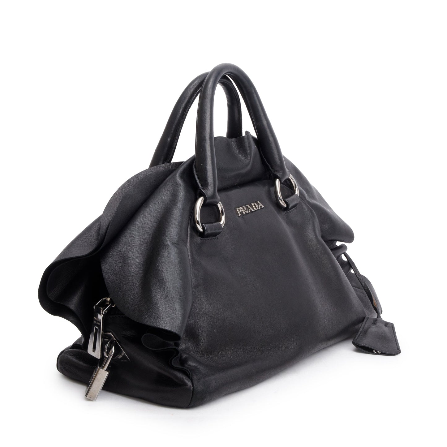 Prada Black Nappa Leather Handle Bag