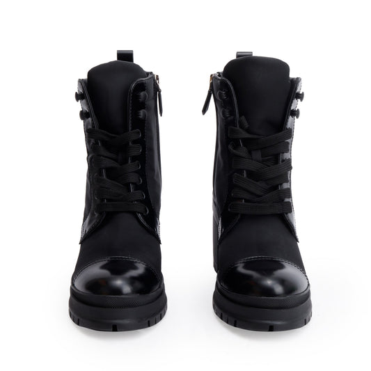 Prada Black Re-Nylon and Leather Boots, Size 37.5