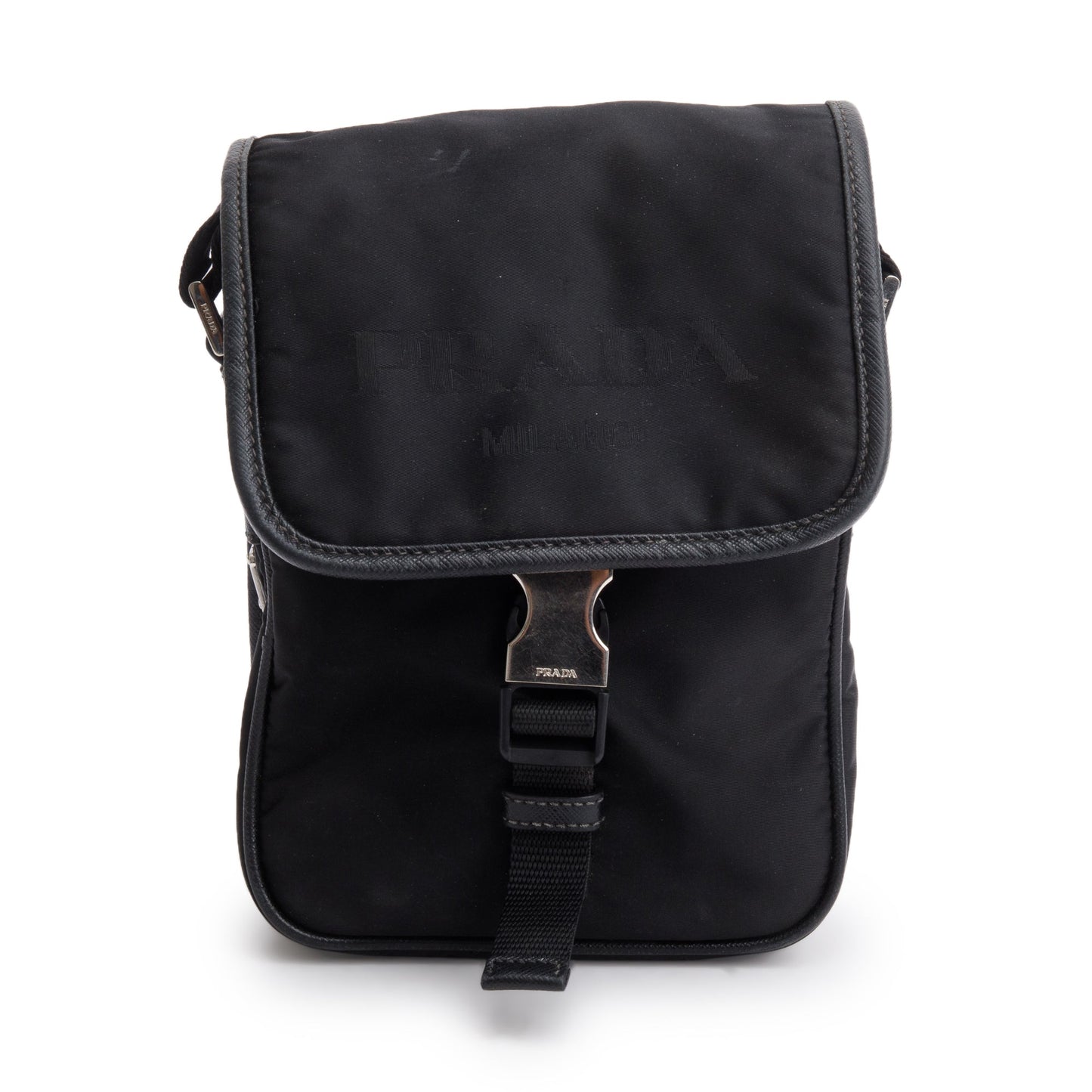 Prada Black Re-Nylon and Saffiano Leather Crossbody Bag